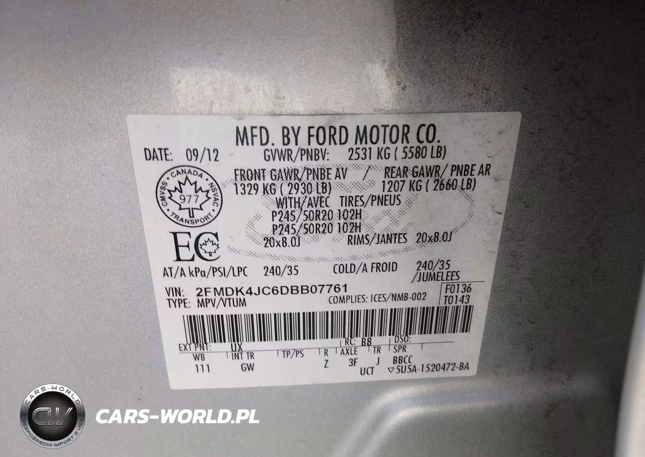 2013 Ford Edge Sel VIN:2FMDK4JC6DBB07761 - 9