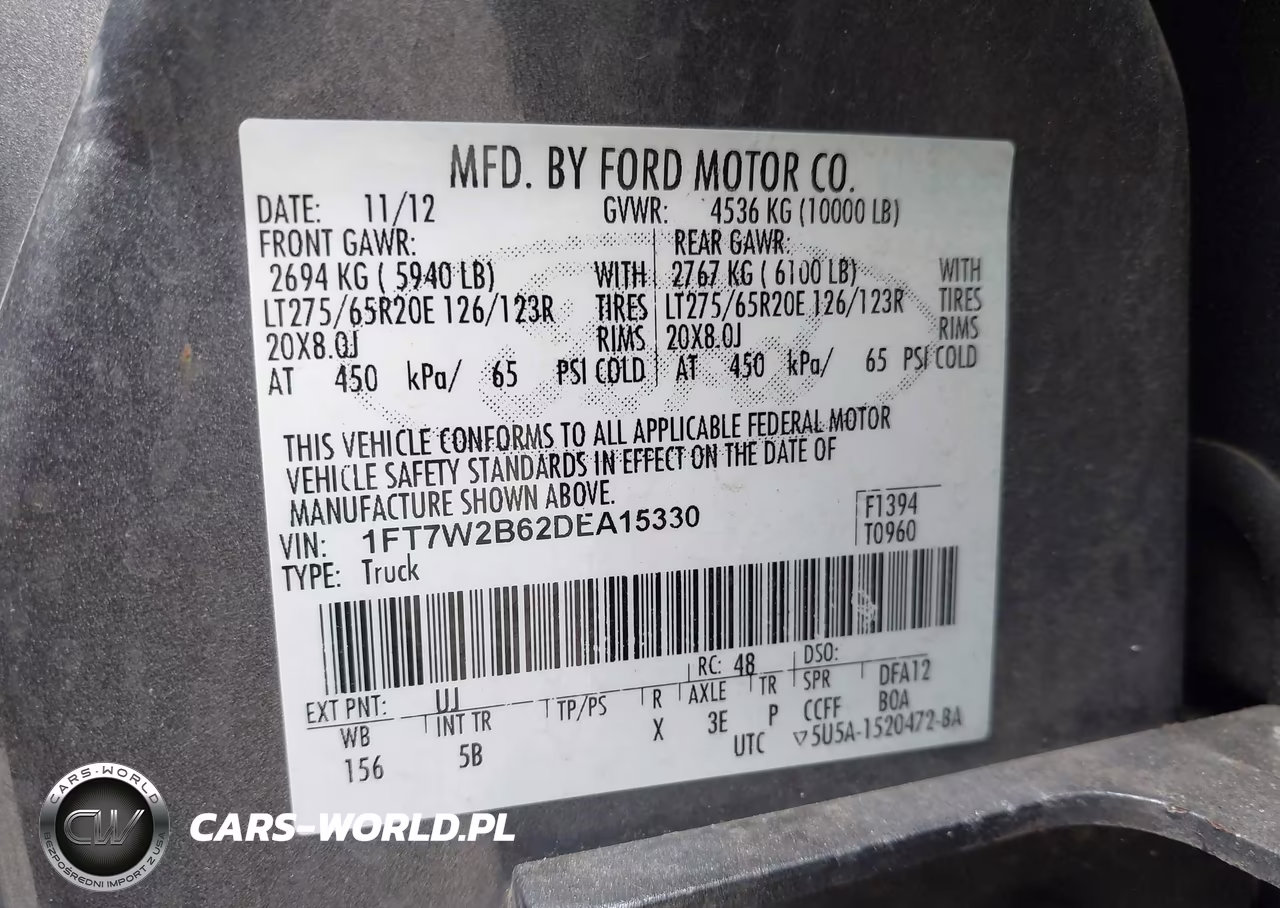 2013 Ford F-250 Lariat VIN:1FT7W2B62DEA15330 - 9