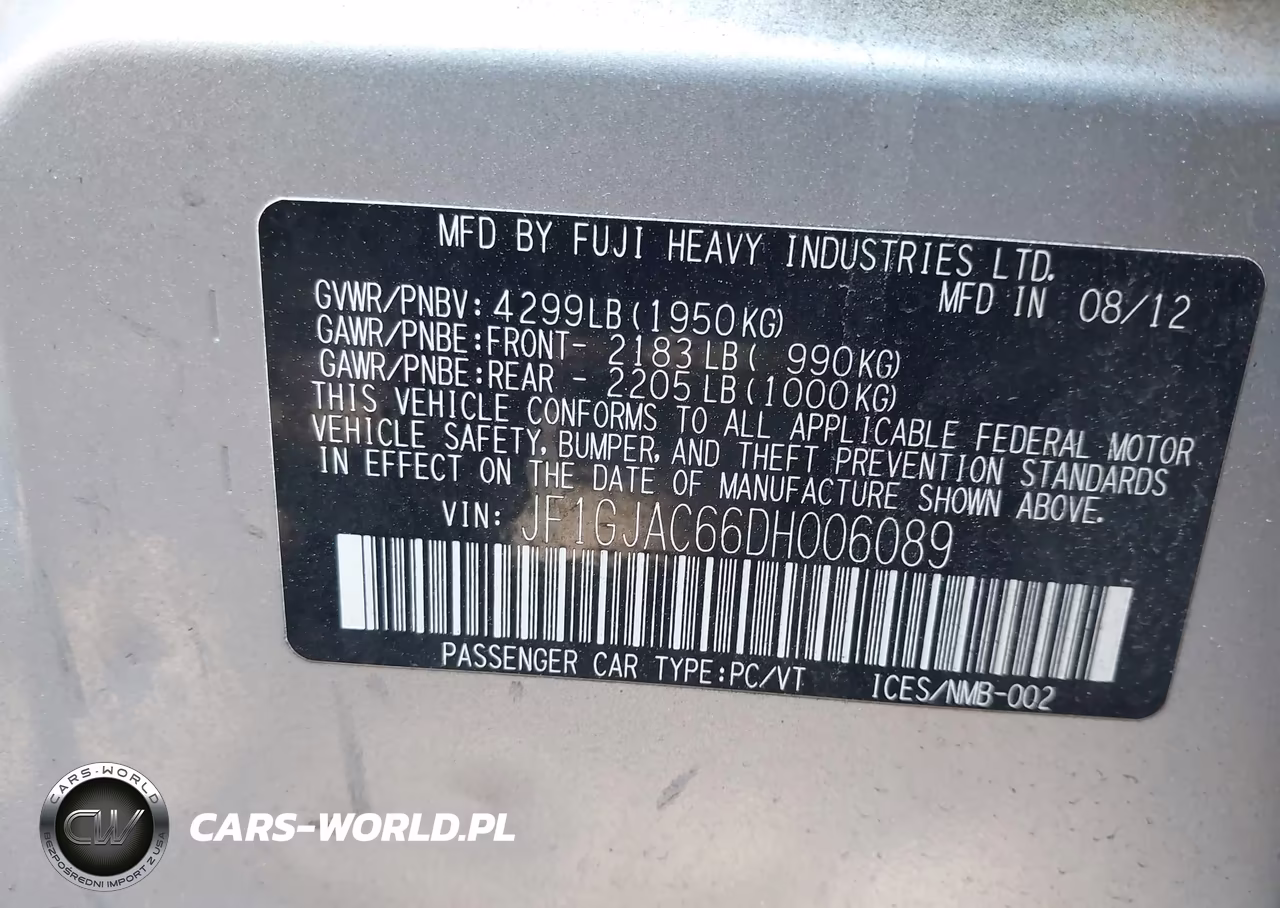 2013 Subaru Impreza 2.0I Premium VIN:JF1GJAC66DH006089 - 9