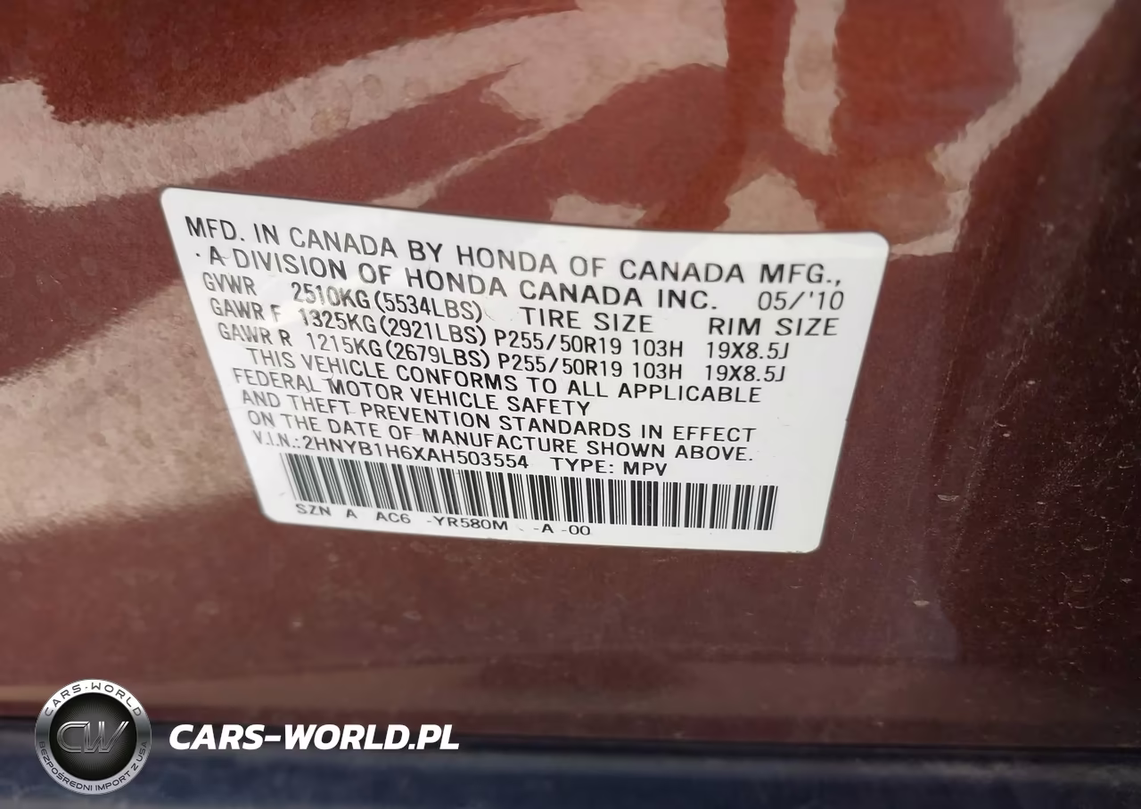 2010 Acura Zdx VIN:2HNYB1H6XAH503554 - 9