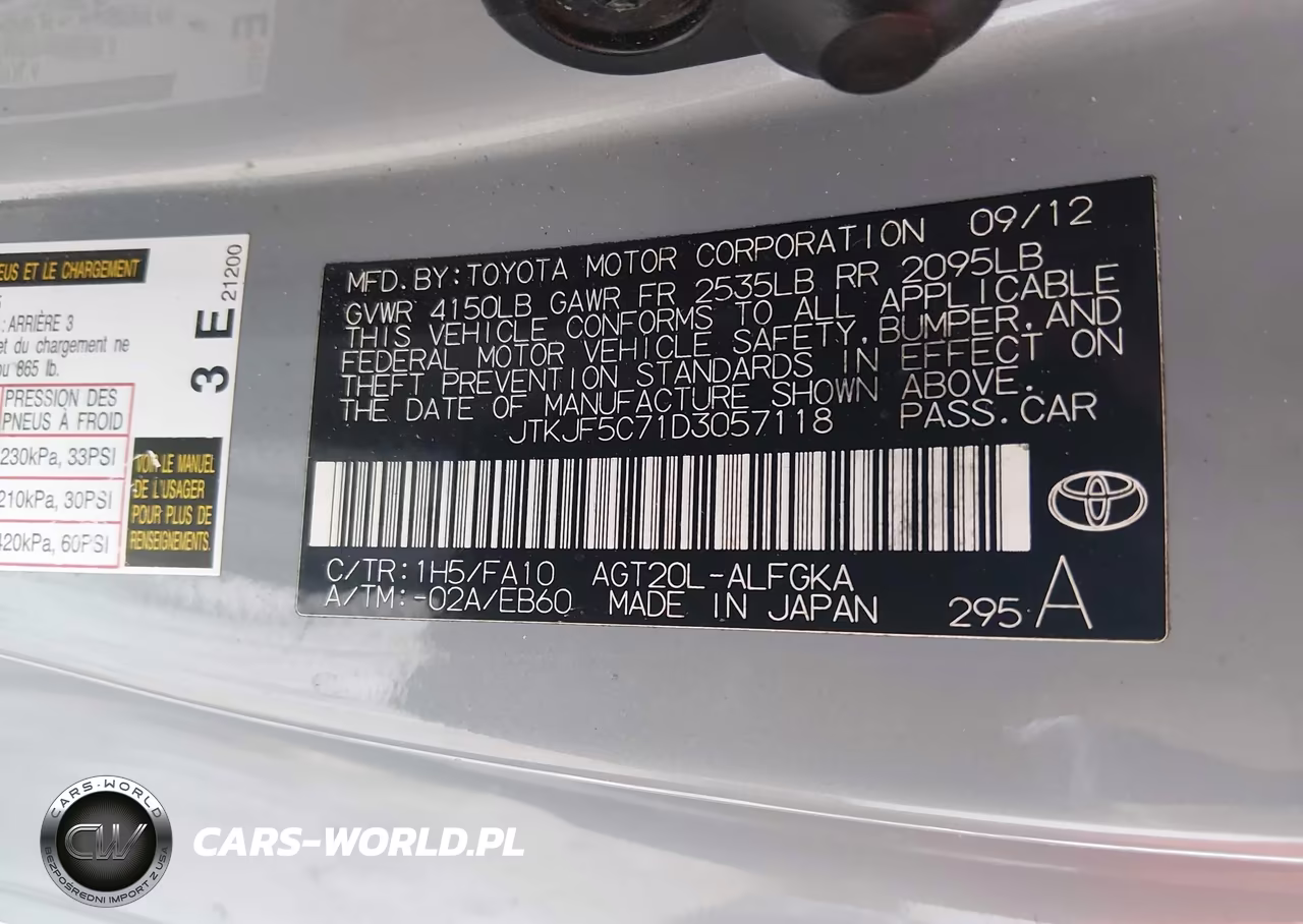 2013 Scion Tc VIN:JTKJF5C71D3057118 - 9