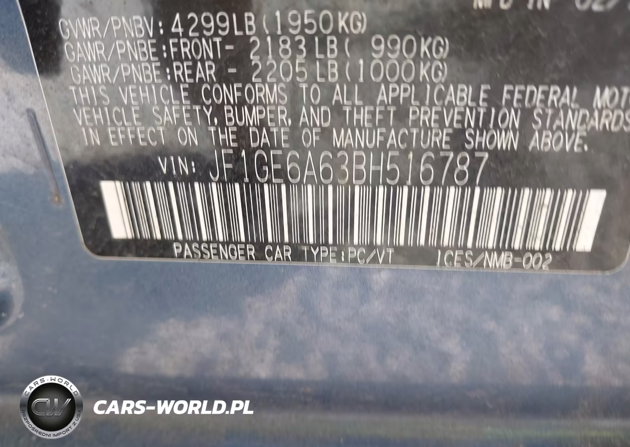 2011 Subaru Impreza 2.5I VIN:JF1GE6A63BH516787 - 9