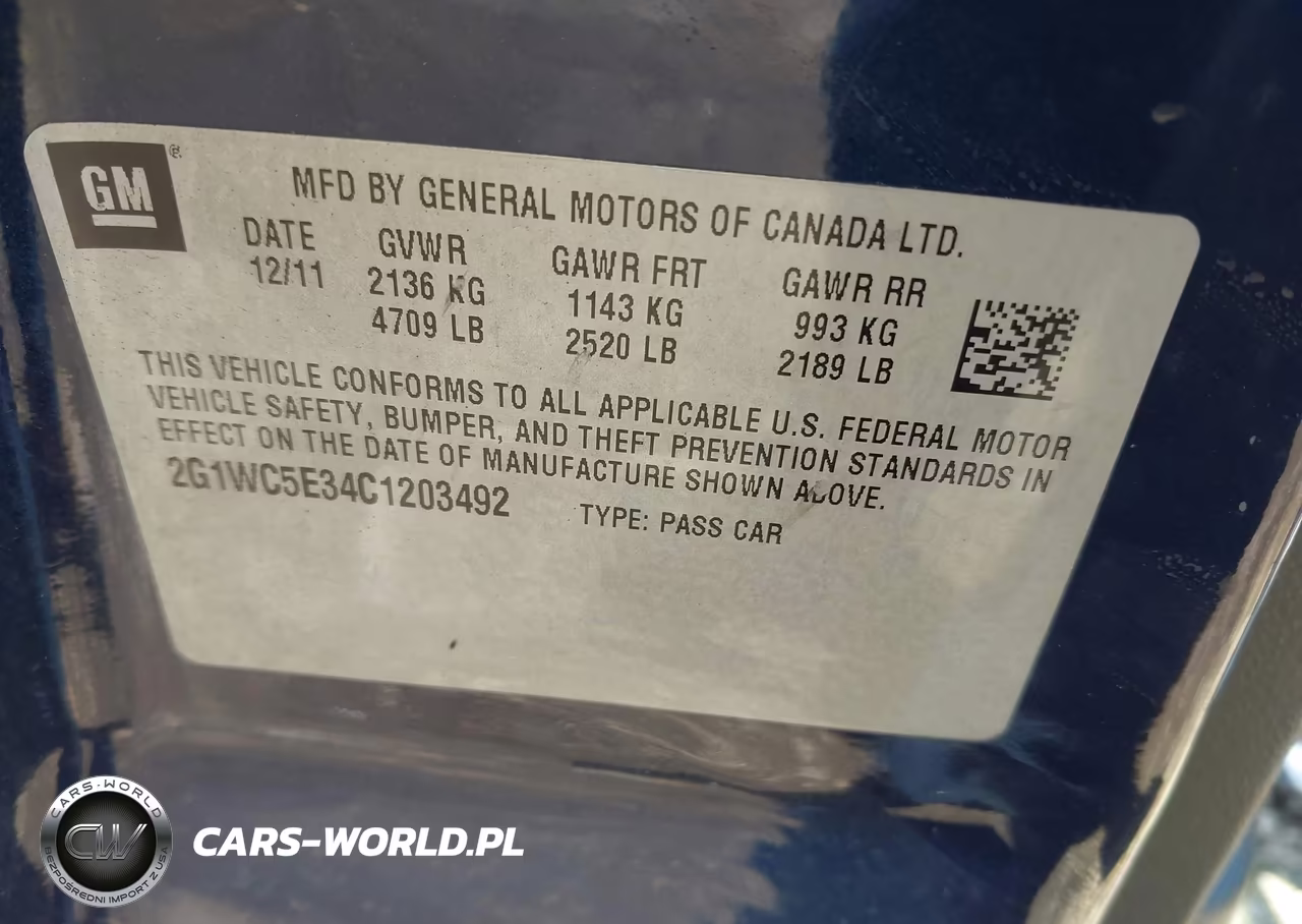 2012 Chevrolet Impala Ltz VIN:2G1WC5E34C1203492 - 9