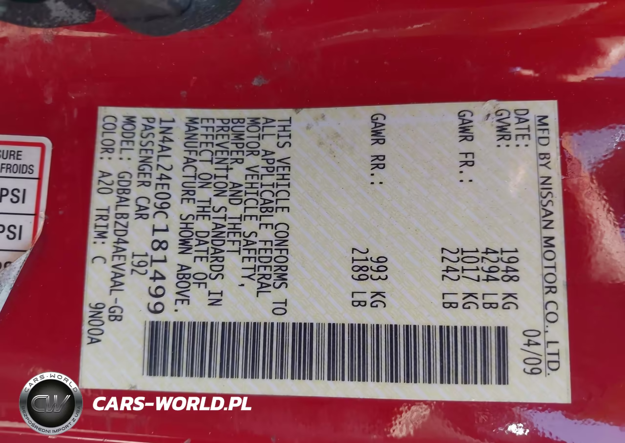 2009 Nissan Altima 2.5 S VIN:1N4AL24E09C181499 - 9