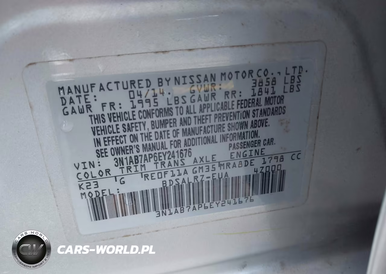 2014 Nissan Sentra Sr VIN:3N1AB7AP6EY241676 - 9