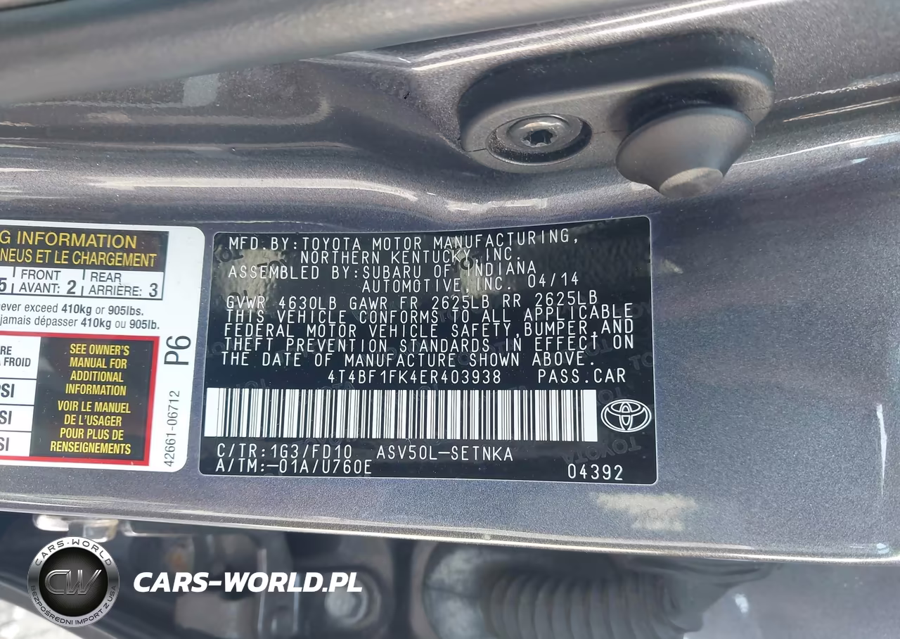 2014 Toyota Camry Le VIN:4T4BF1FK4ER403938 - 9