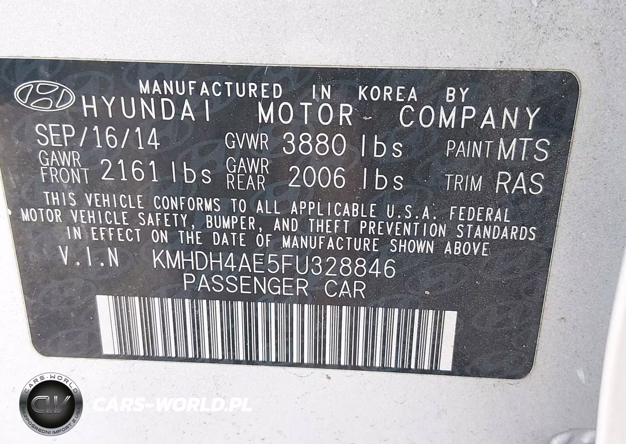 2015 Hyundai Elantra Se VIN:KMHDH4AE5FU328846 - 9