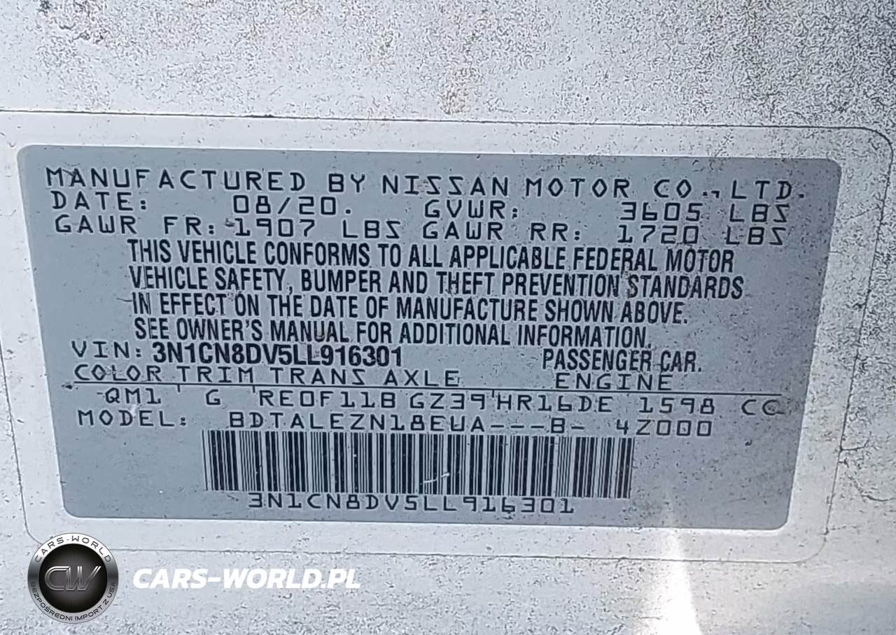 2020 Nissan Versa S Xtronic Cvt VIN:3N1CN8DV5LL916301 - 9