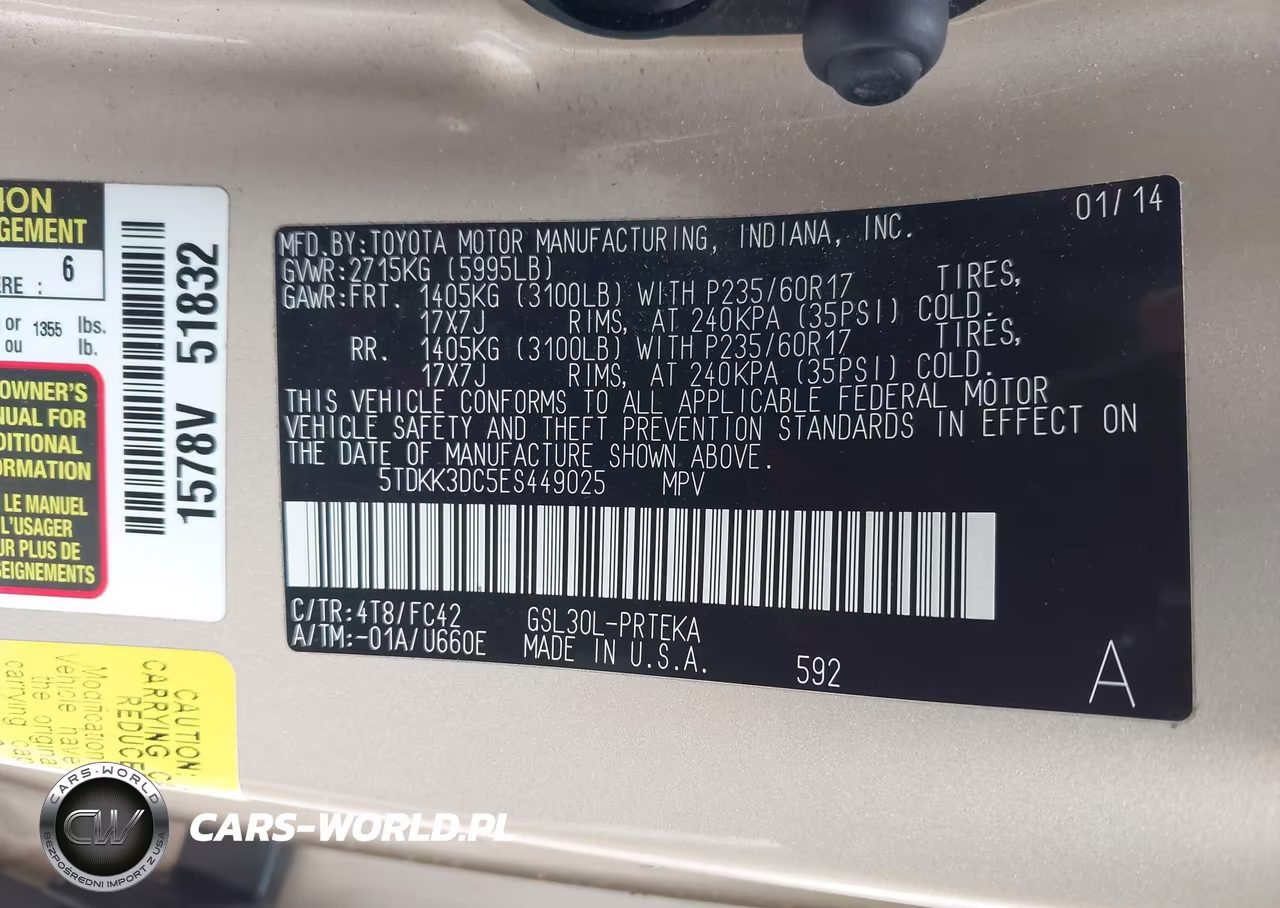 2014 Toyota Sienna Le V6 8 Passenger VIN:5TDKK3DC5ES449025 - 9