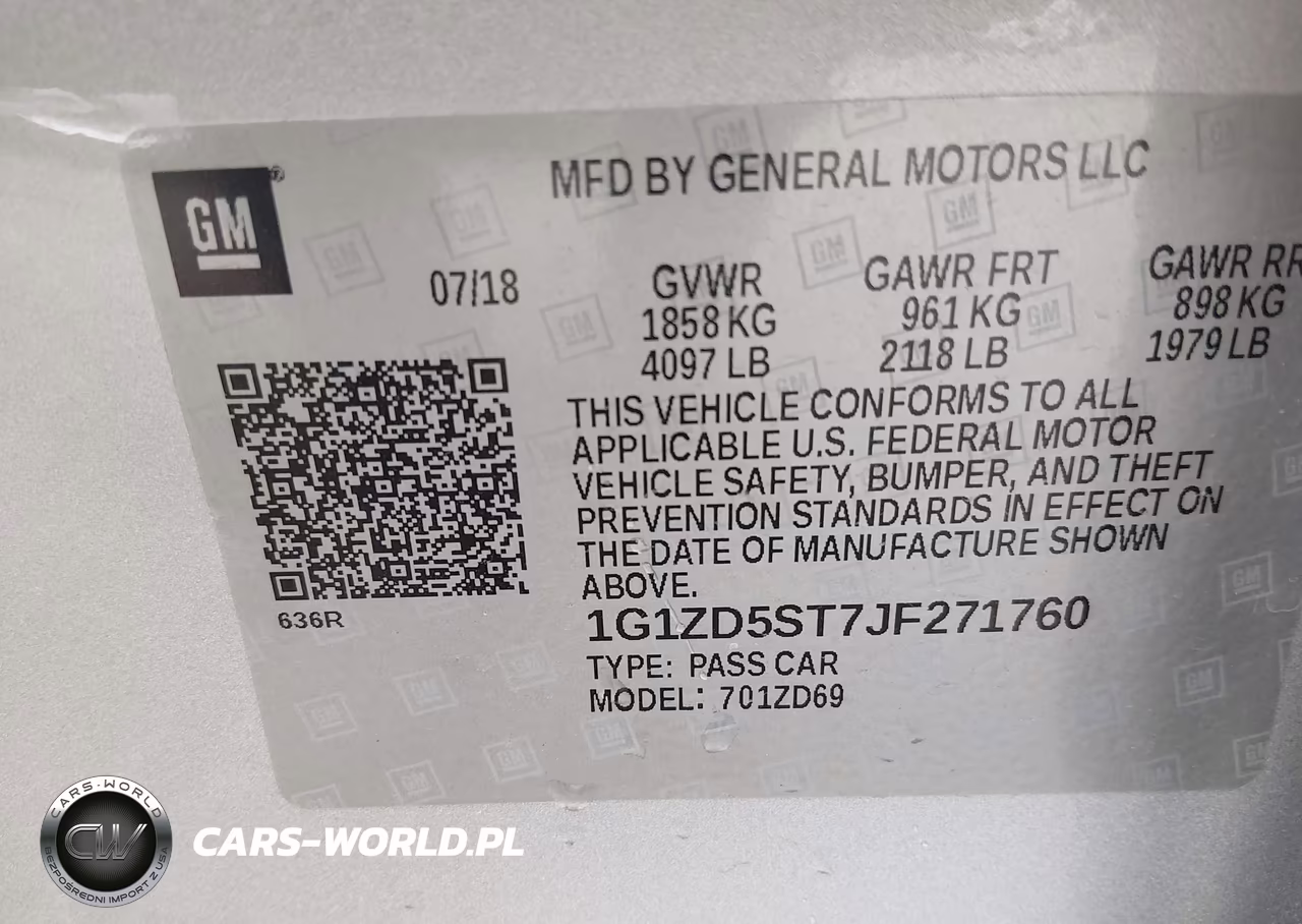 2018 Chevrolet Malibu Lt VIN:1G1ZD5ST7JF271760 - 9