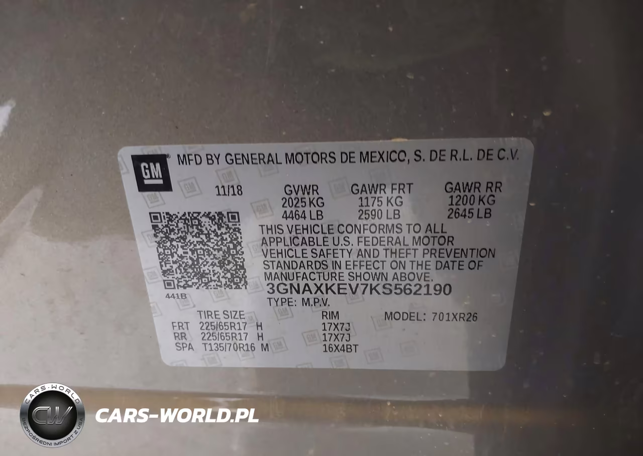 2019 Chevrolet Equinox Lt VIN:3GNAXKEV7KS562190 - 9