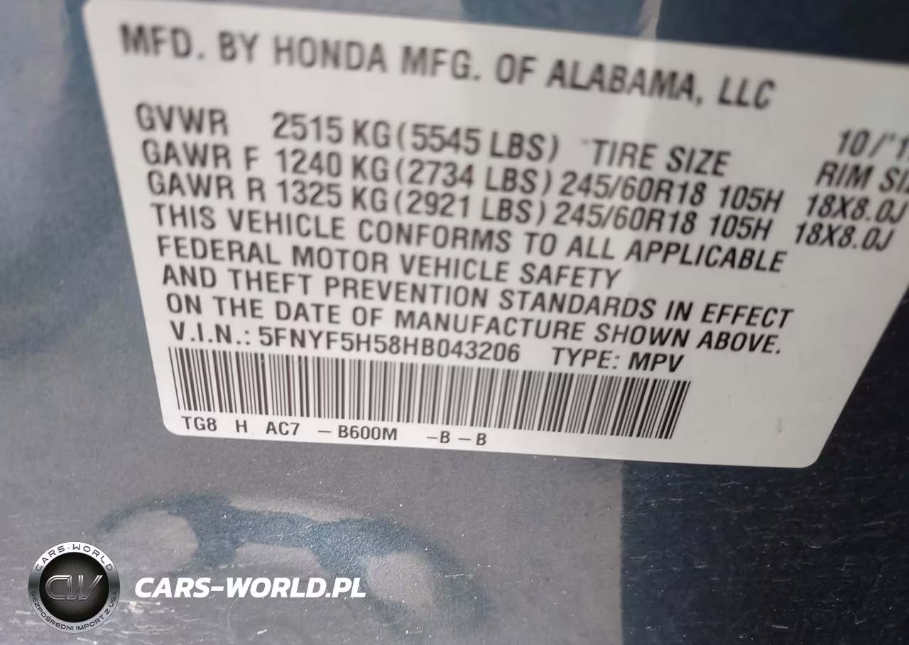 2017 Honda Pilot Ex-L VIN:5FNYF5H58HB043206 - 9