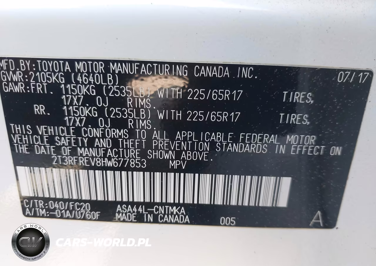 2017 Toyota Rav4 Xle VIN:2T3RFREV8HW677853 - 9