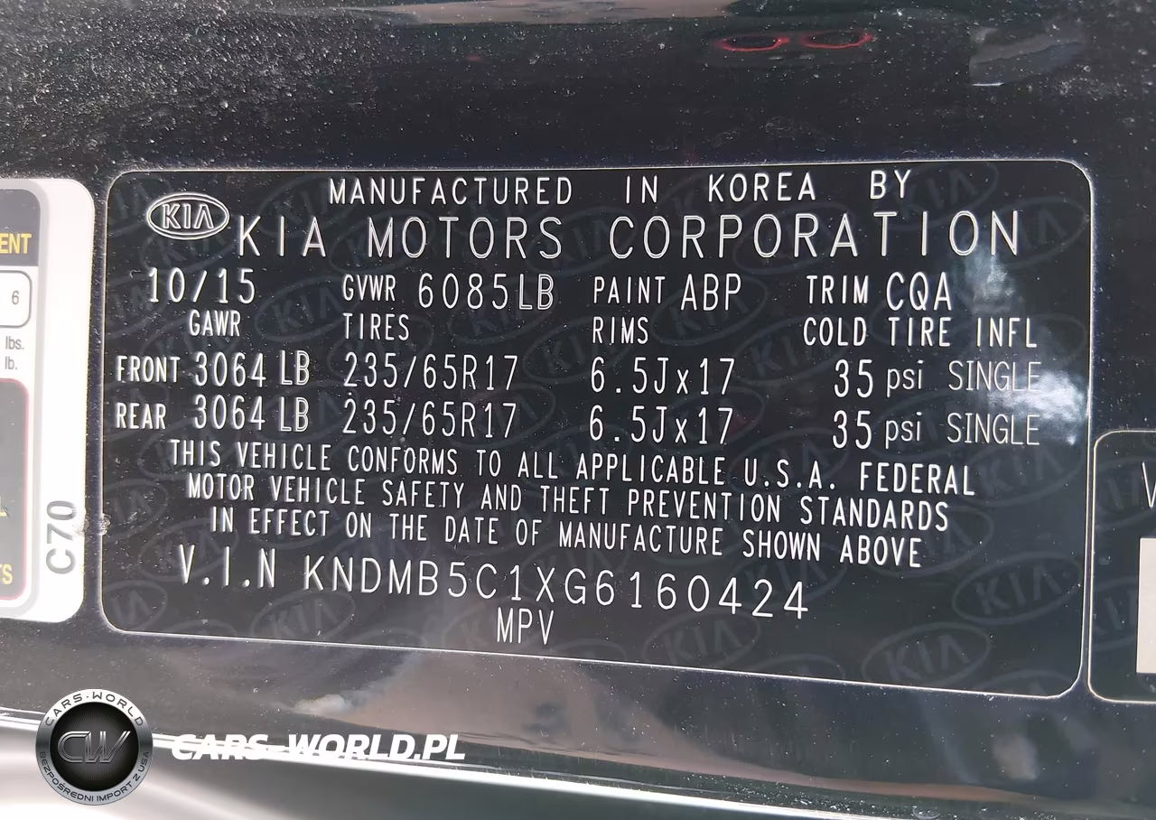 2016 Kia Sedona Lx VIN:KNDMB5C1XG6160424 - 9