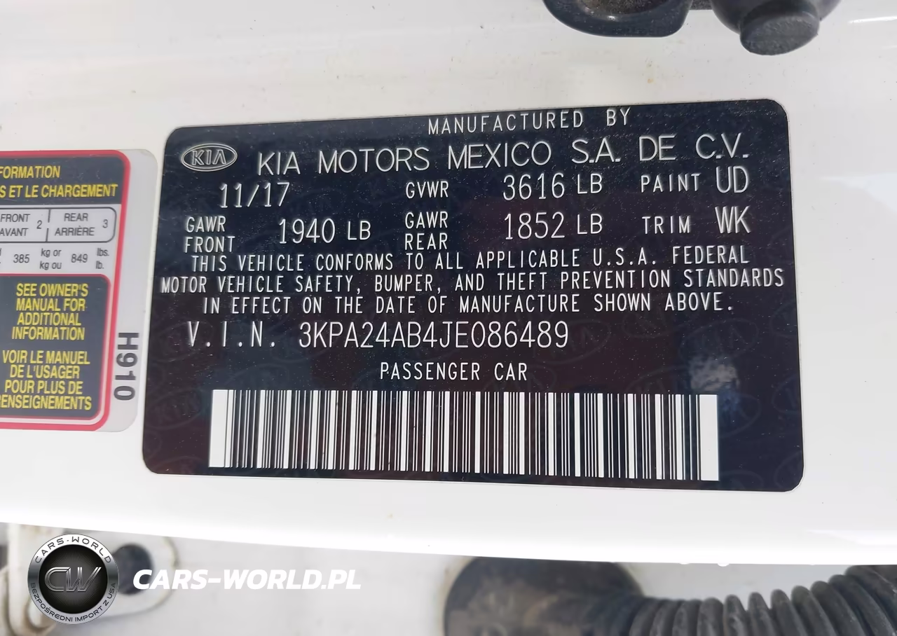 2018 Kia Rio S VIN:3KPA24AB4JE086489 - 9