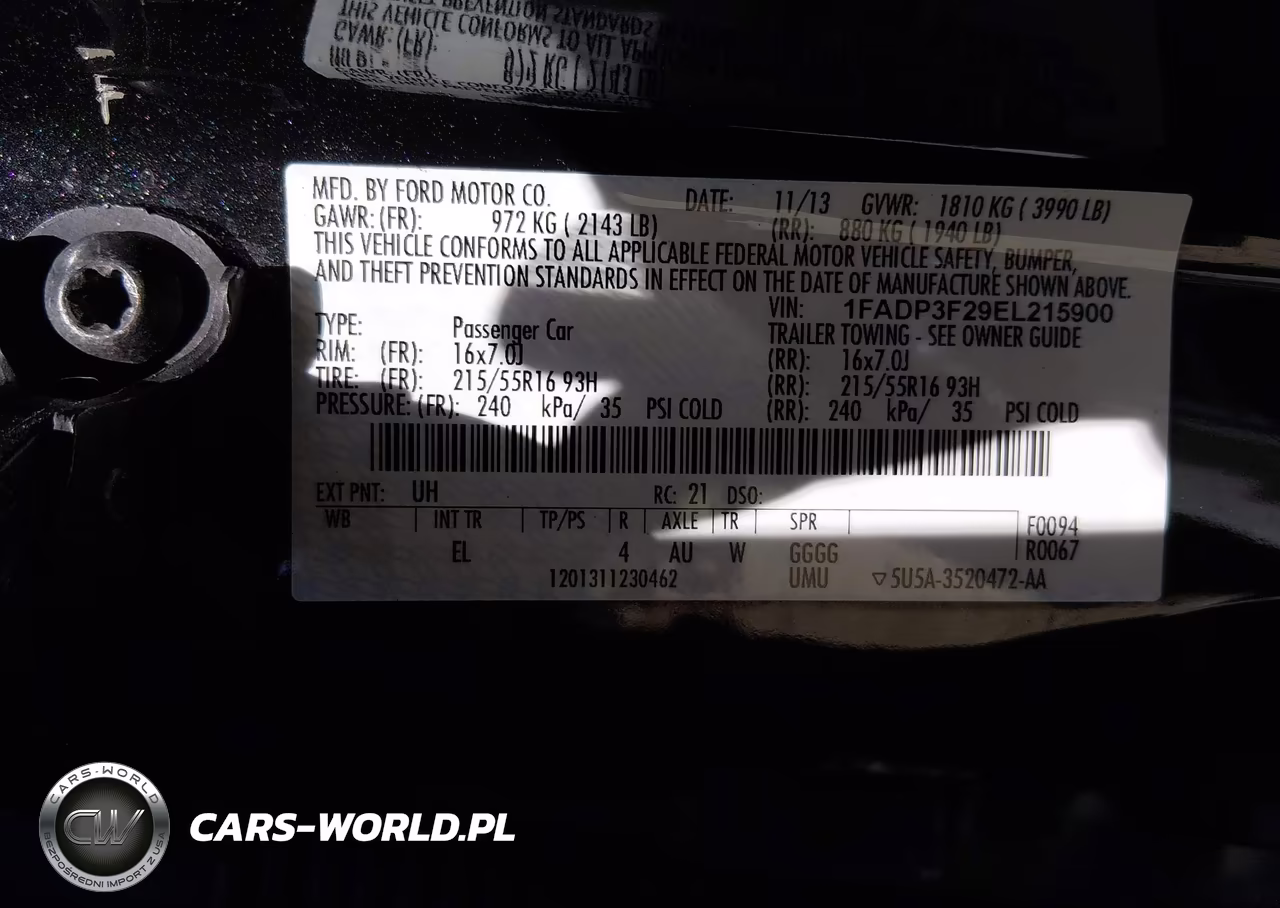 2014 Ford Focus Se VIN:1FADP3F29EL215900 - 9