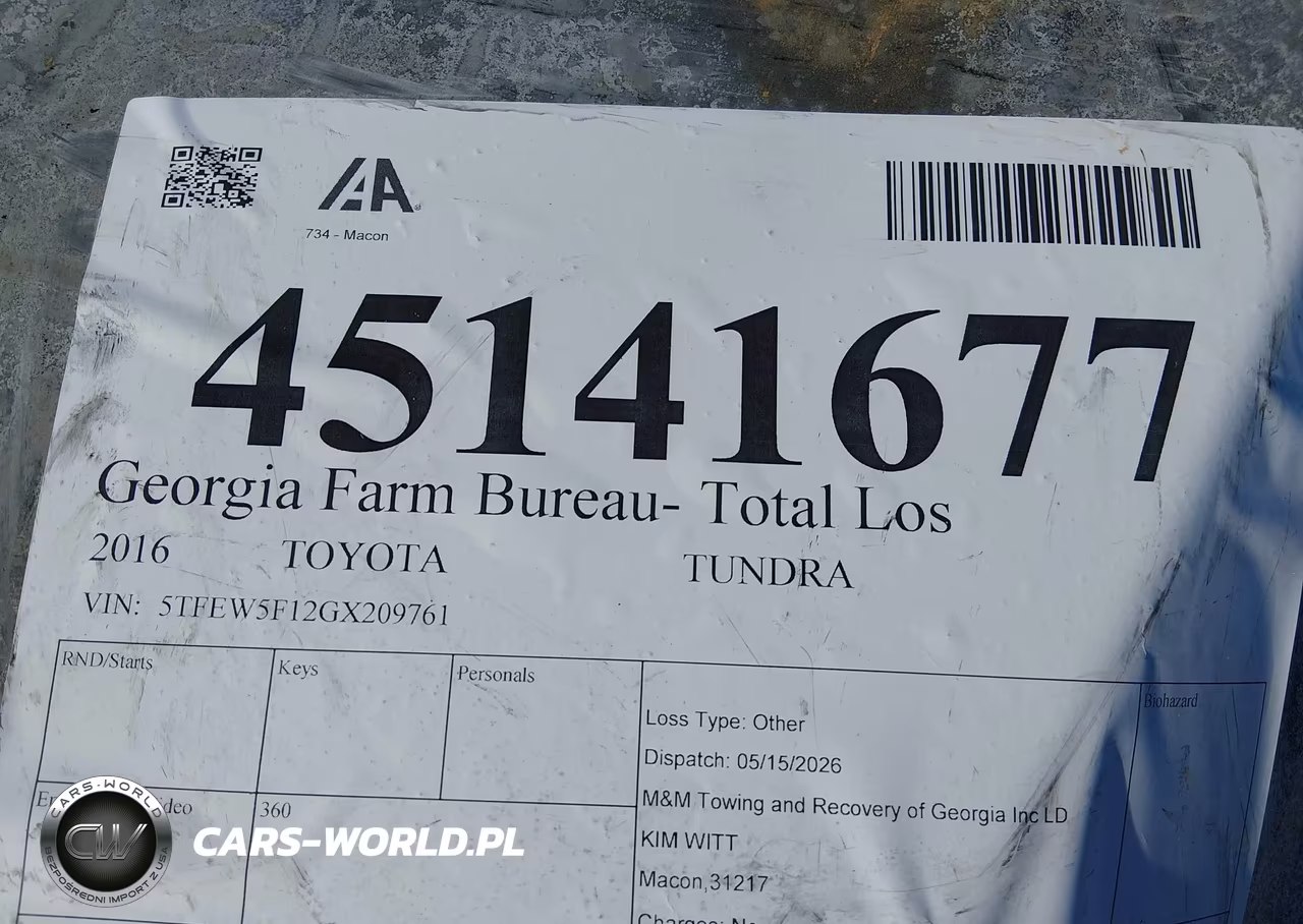 2016 Toyota Tundra Sr5 5.7L V8 VIN:5TFEW5F12GX209761 - 9