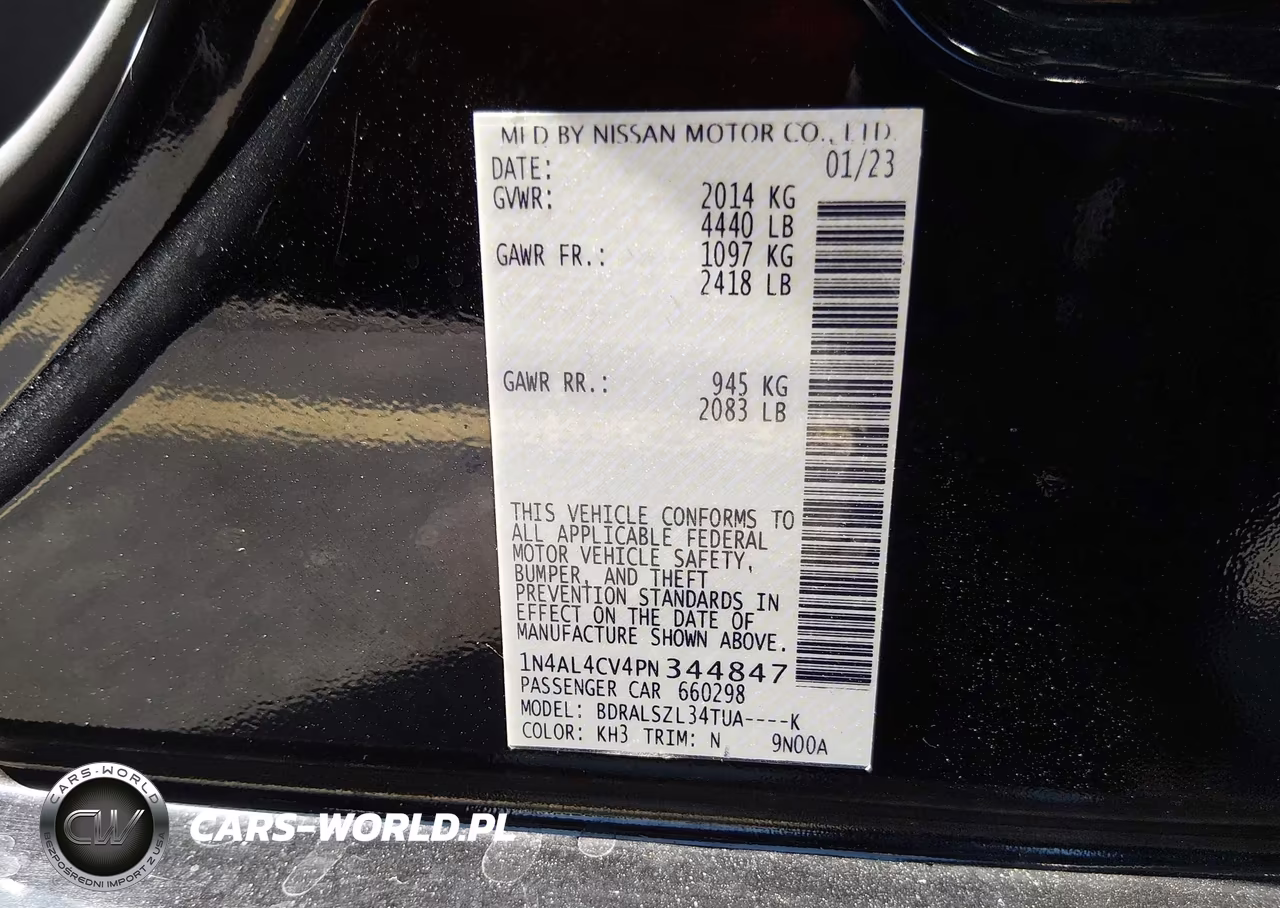 2023 Nissan Altima Sr Vc-Turbo Fwd VIN:1N4AL4CV4PN344847 - 9