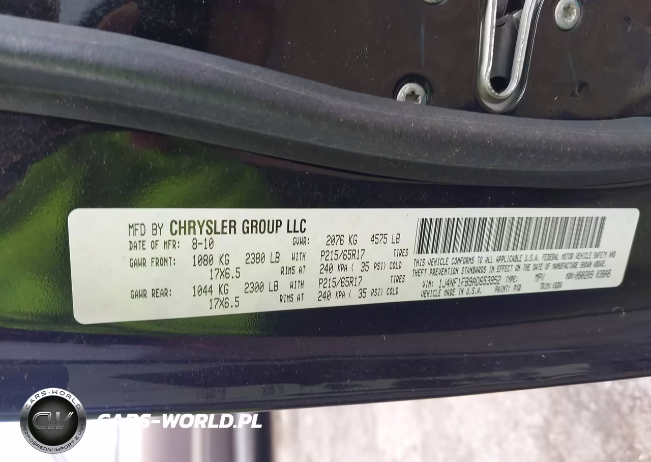 2010 Jeep Compass Sport VIN:1J4NF1FB9AD653952 - 9