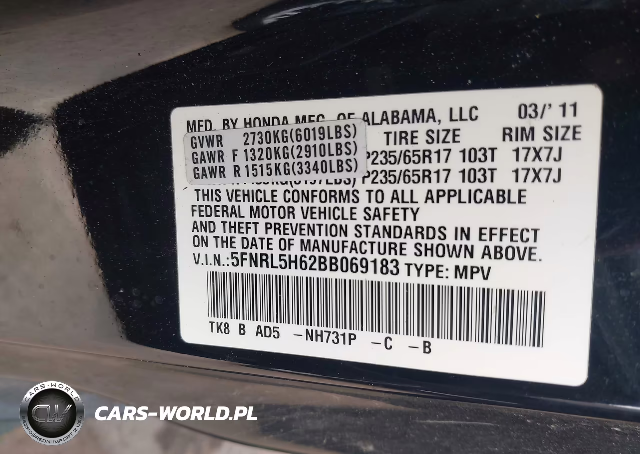 2011 Honda Odyssey Ex-L VIN:5FNRL5H62BB069183 - 9