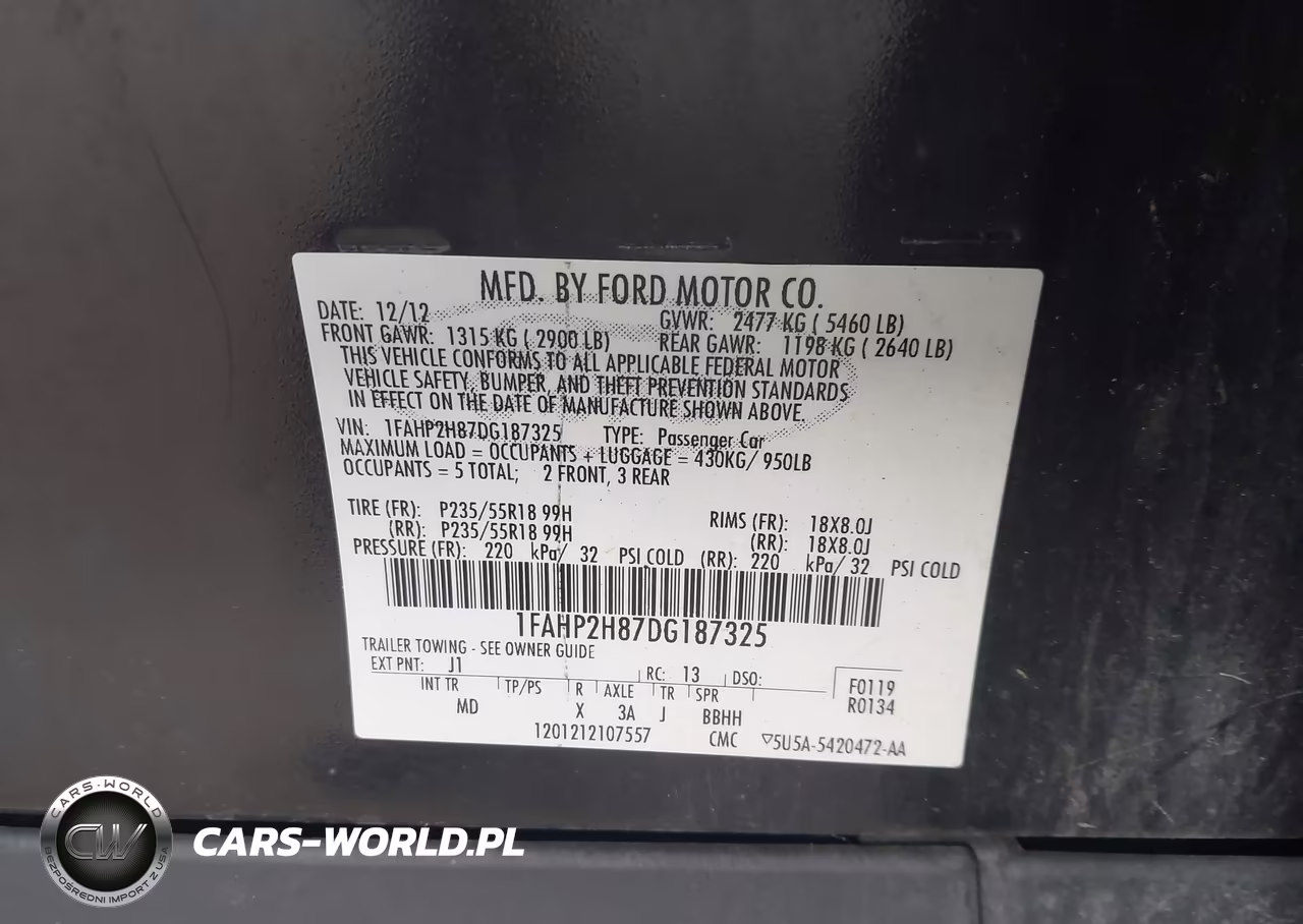 2013 Ford Taurus Sel VIN:1FAHP2H87DG187325 - 9