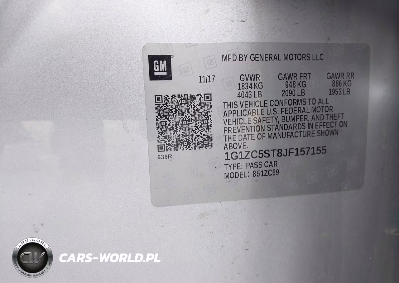 2018 Chevrolet Malibu 1Fl VIN:1G1ZC5ST8JF157155 - 9