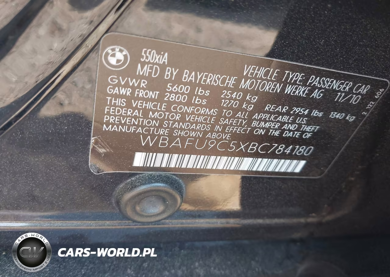 BMW 550I VIN:WBAFU9C5XBC784180 - 9