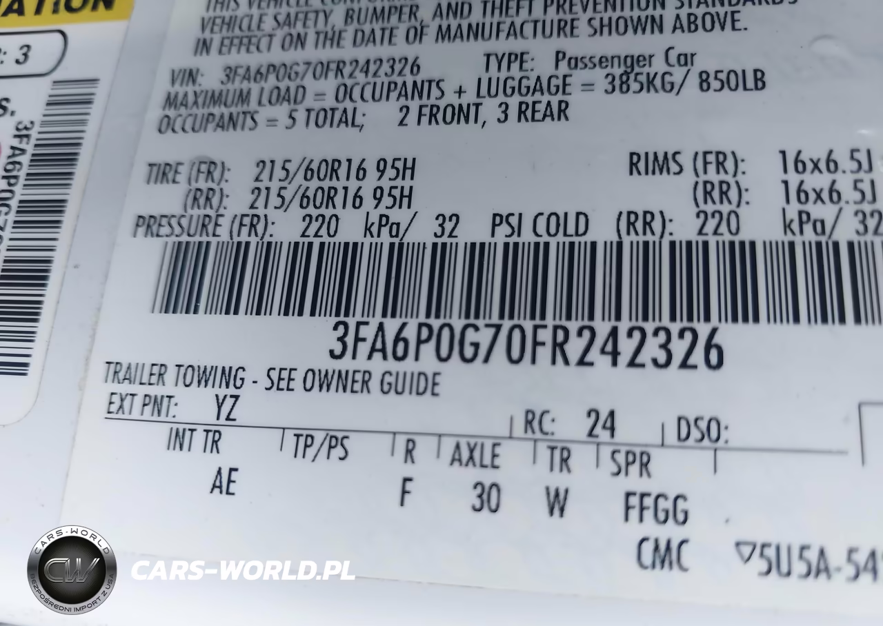 2015 Ford Fusion S VIN:3FA6P0G70FR242326 - 9
