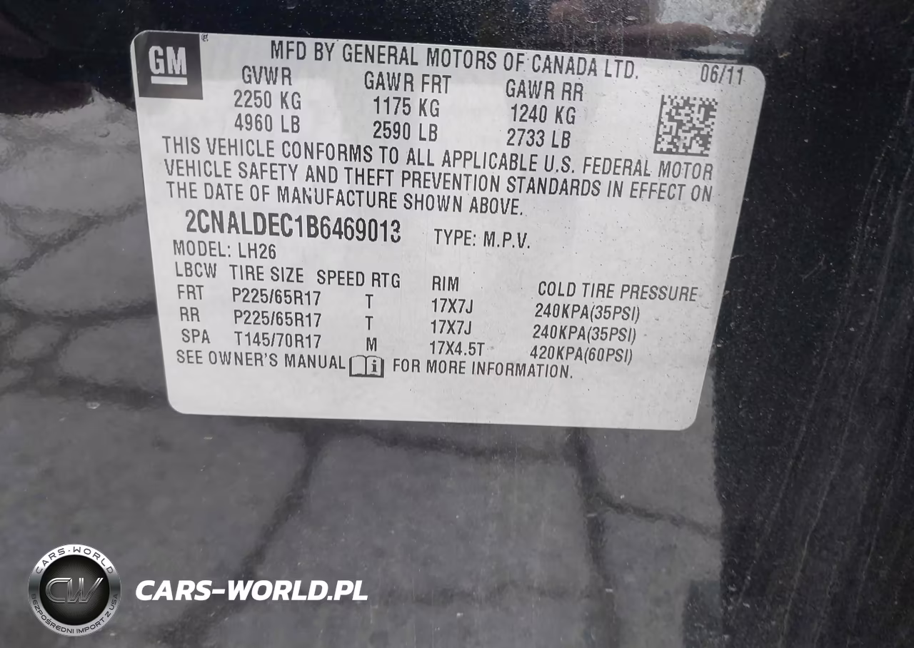 2011 Chevrolet Equinox 1Lt VIN:2CNALDEC1B6469013 - 9