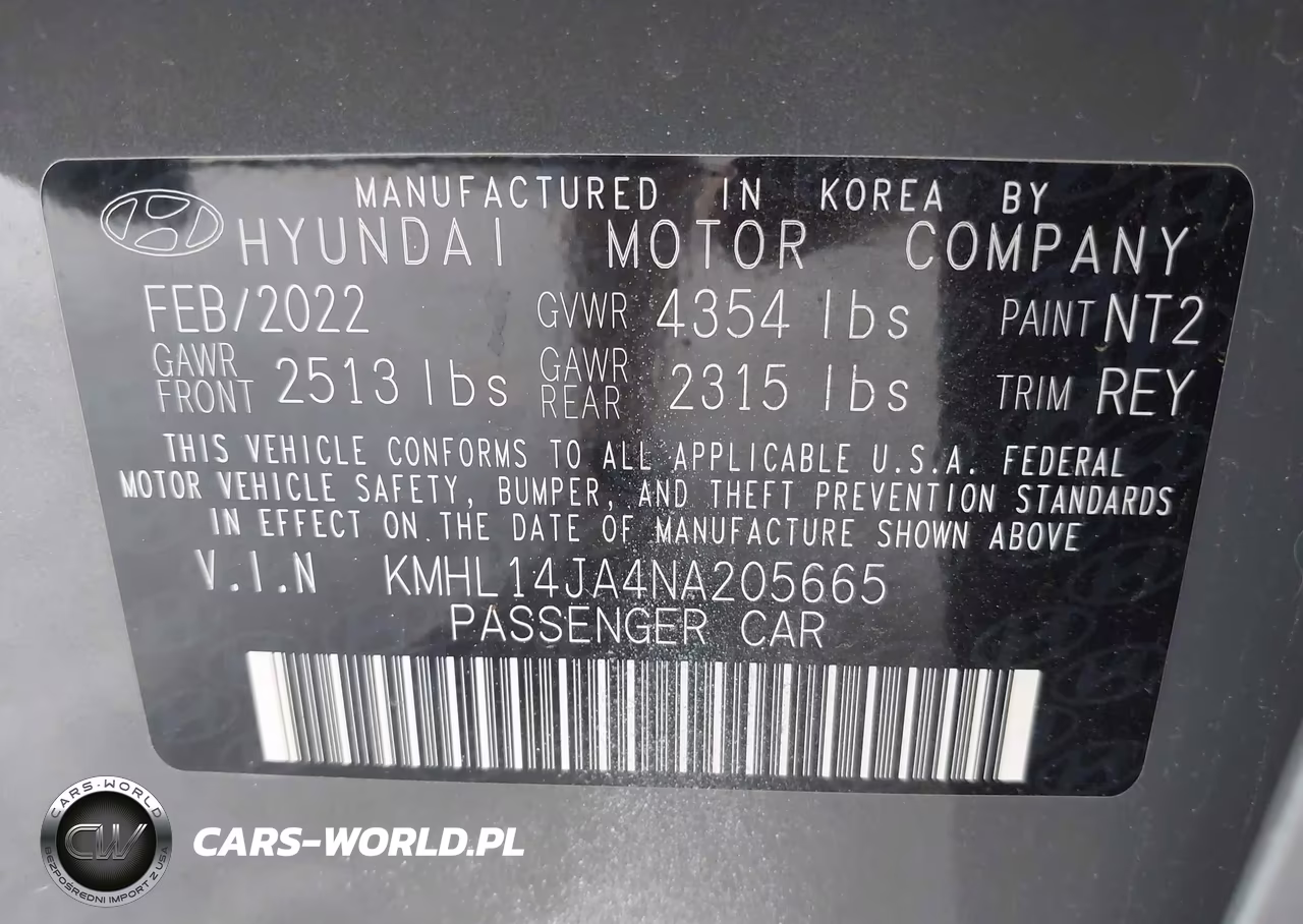 2022 Hyundai Sonata Sel VIN:KMHL14JA4NA205665 - 9