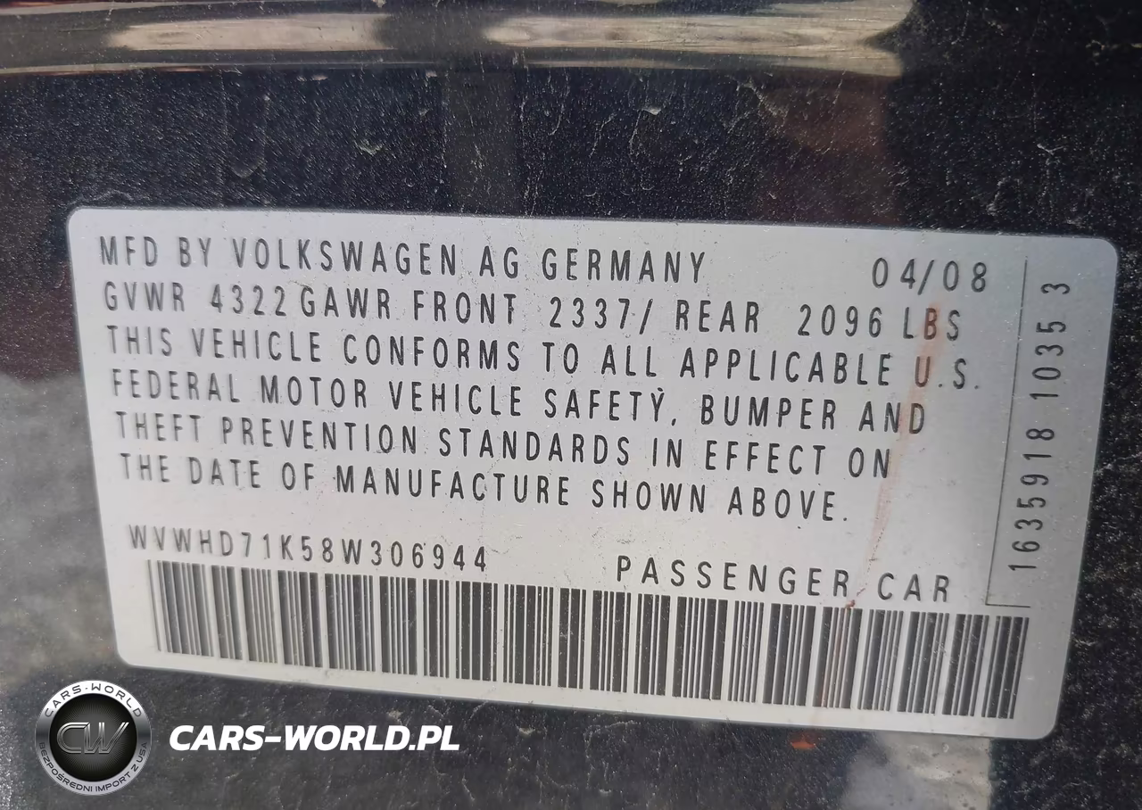 2008 Volkswagen Gti 4-Door VIN:WVWHD71K58W306944 - 9