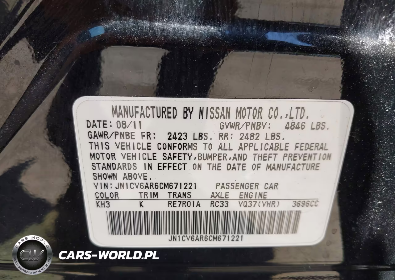 2012 Infiniti G37X VIN:JN1CV6AR6CM671221 - 9