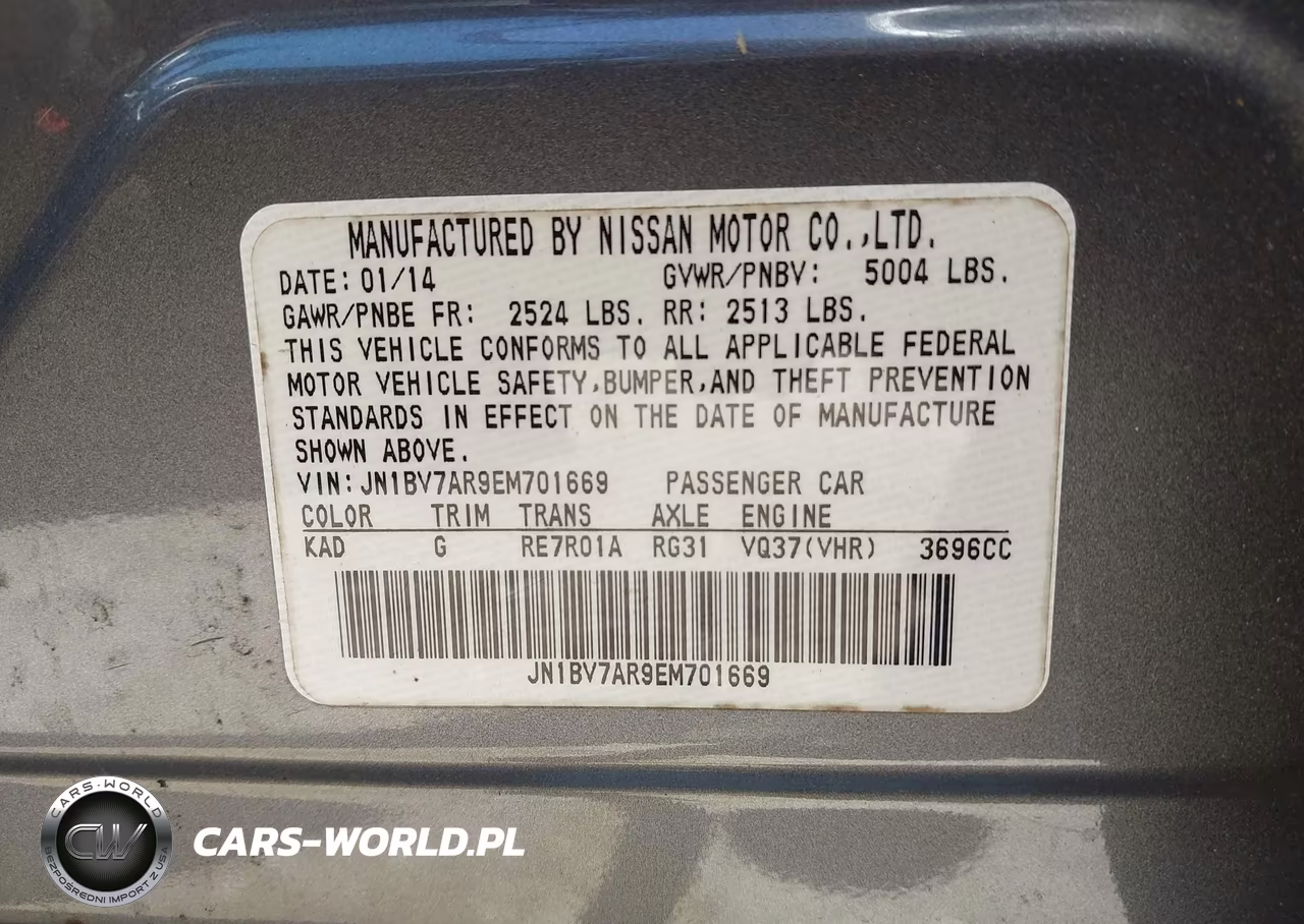 2014 Infiniti Q50 Premium VIN:JN1BV7AR9EM701669 - 9