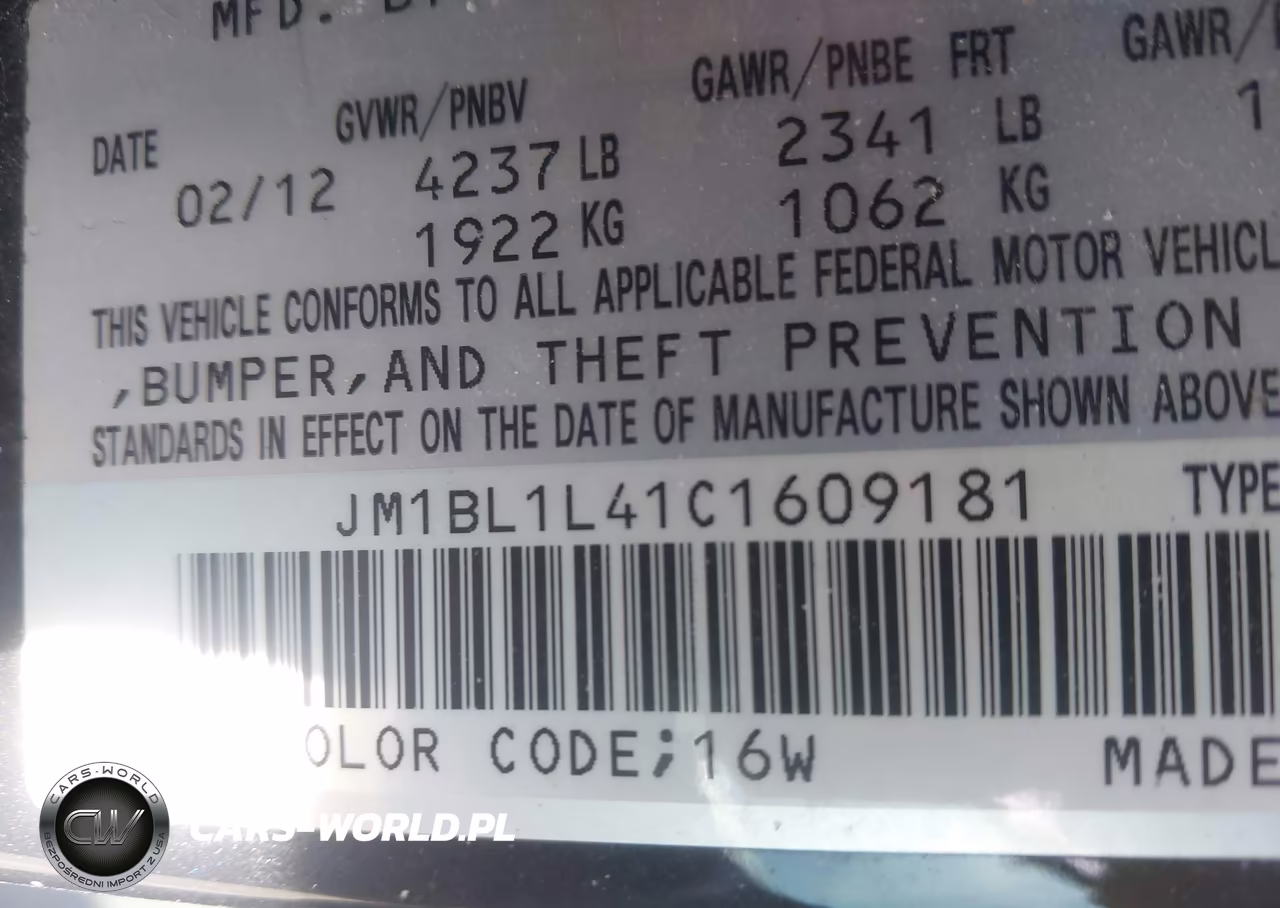 2012 Mazda Mazdaspeed3 Touring VIN:JM1BL1L41C1609181 - 9