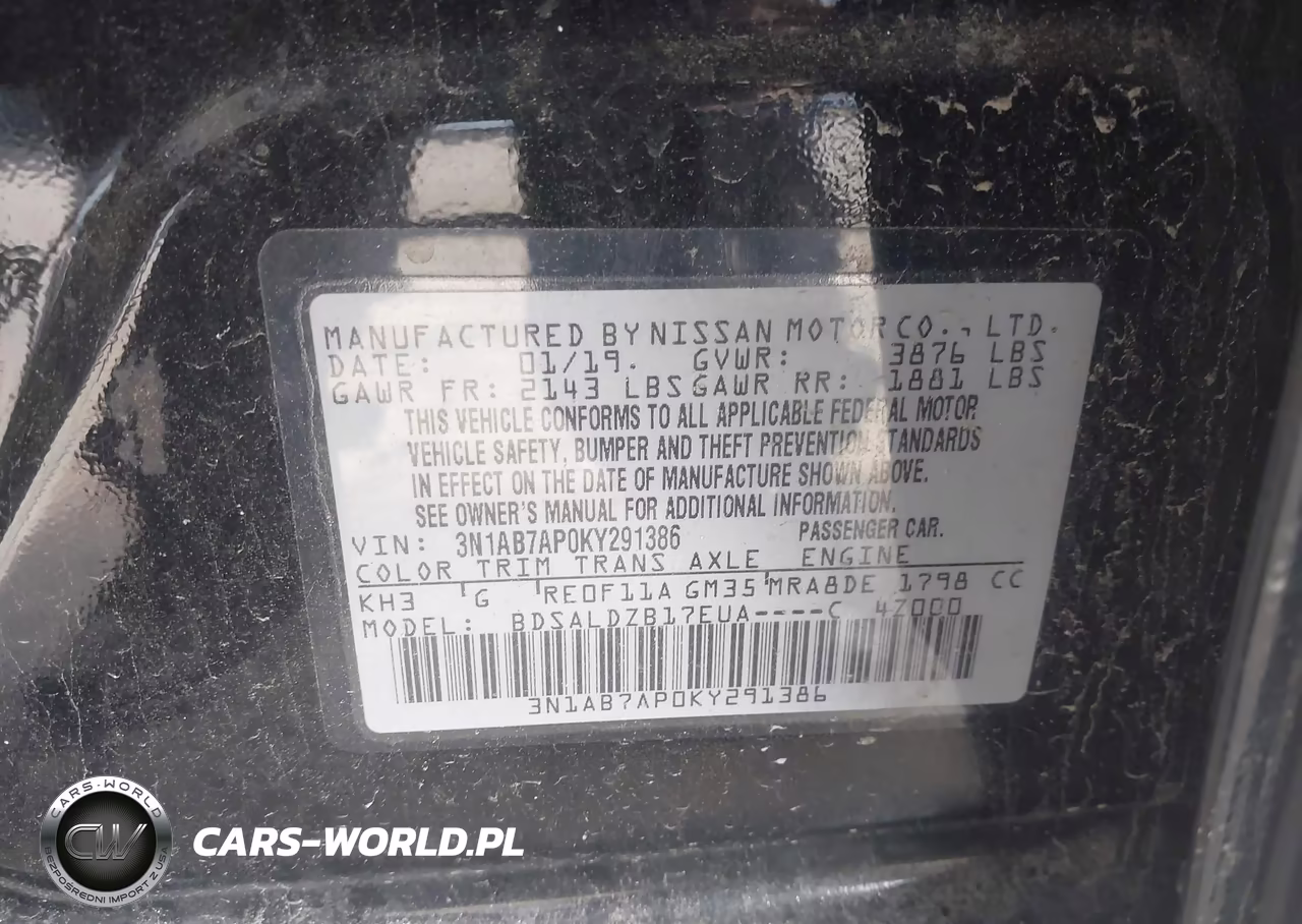 2019 Nissan Sentra Sv VIN:3N1AB7AP0KY291386 - 9
