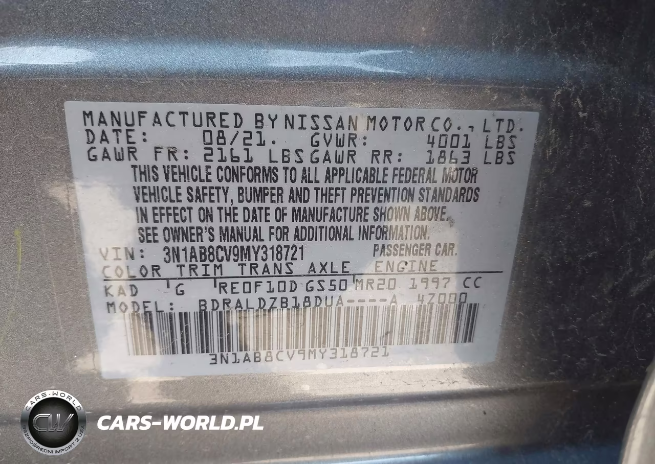 2021 Nissan Sentra Sv Xtronic Cvt VIN:3N1AB8CV9MY318721 - 9