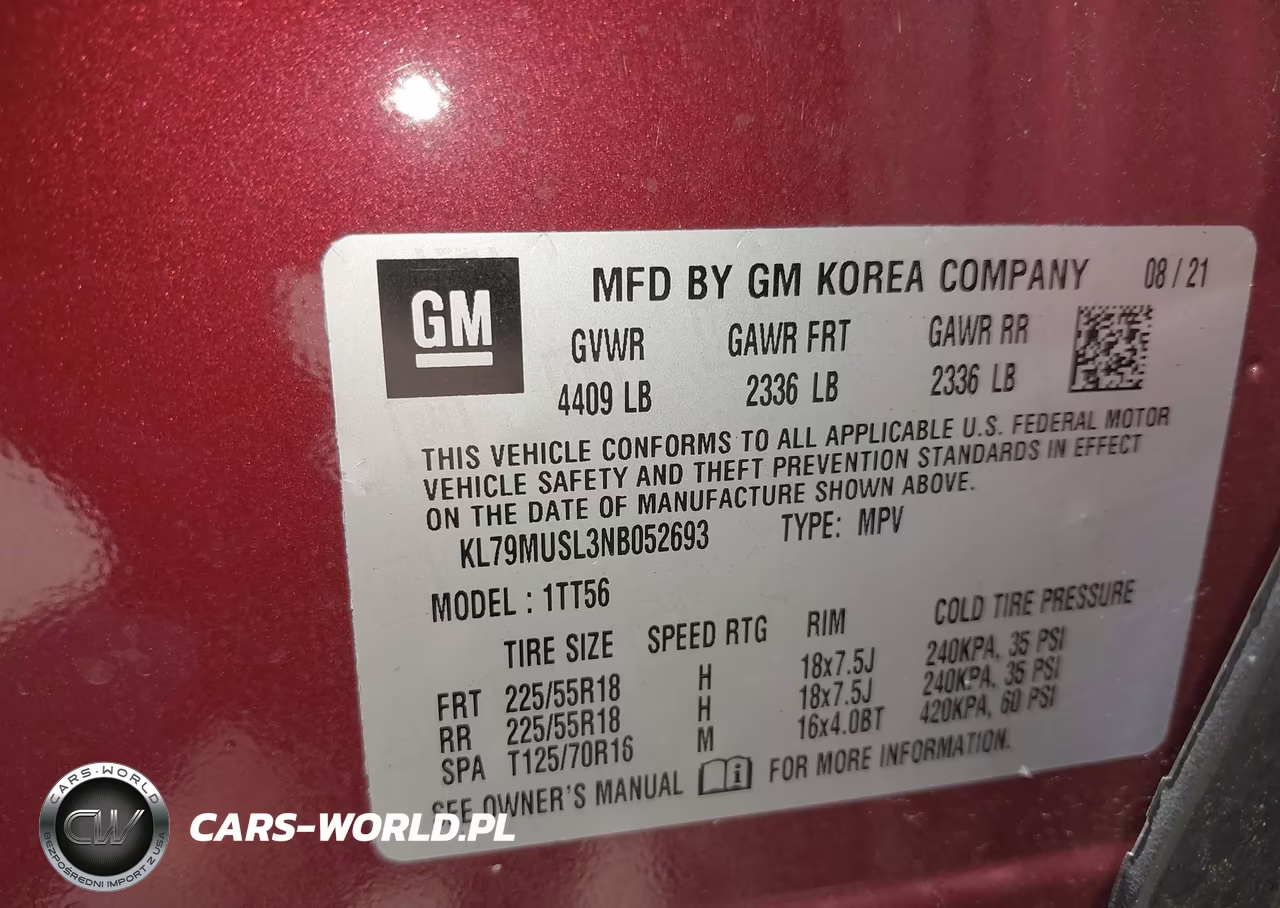 2022 Chevrolet Trailblazer Awd Rs VIN:KL79MUSL3NB052693 - 9