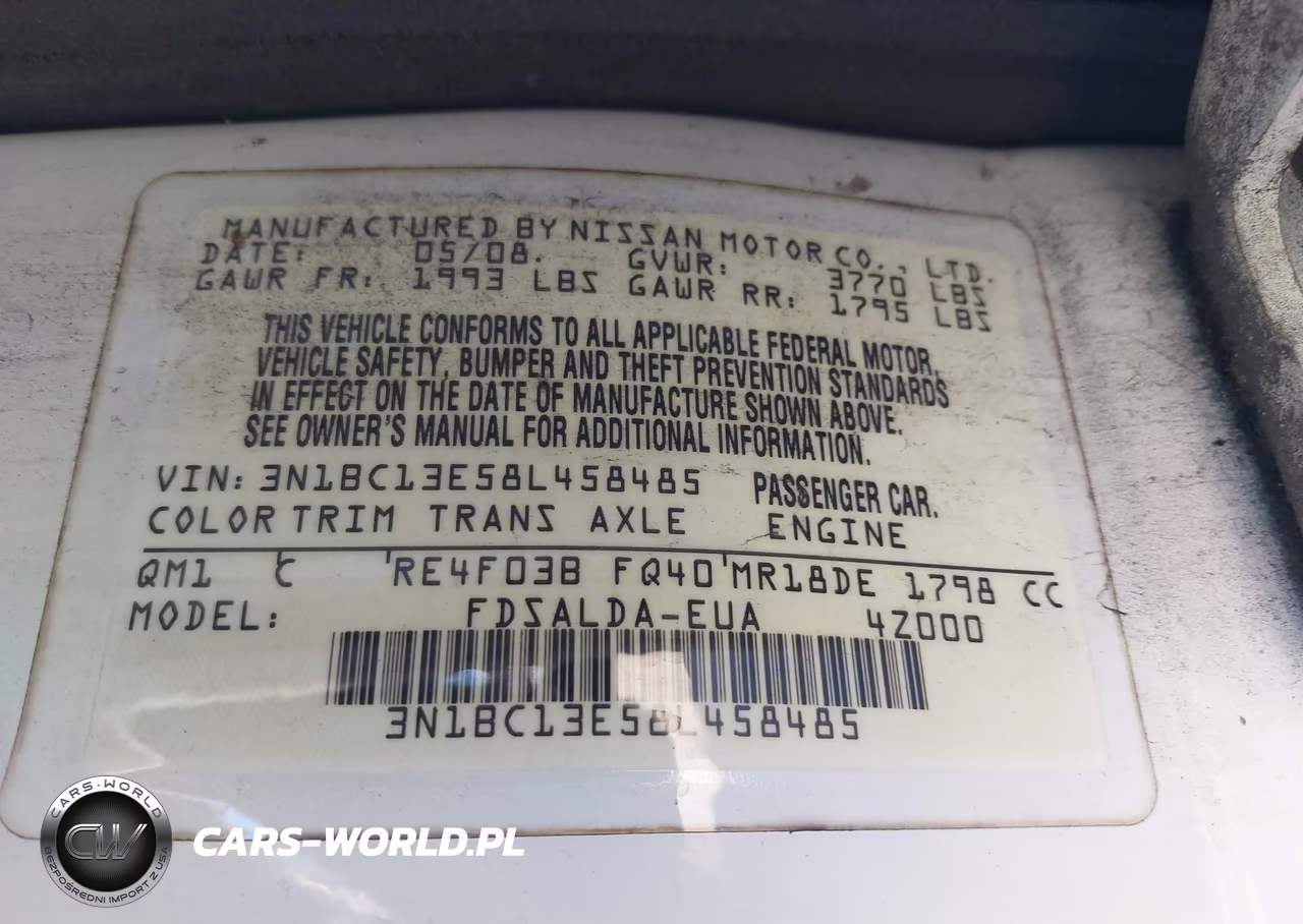 2008 Nissan Versa 1.8S VIN:3N1BC13E58L458485 - 9