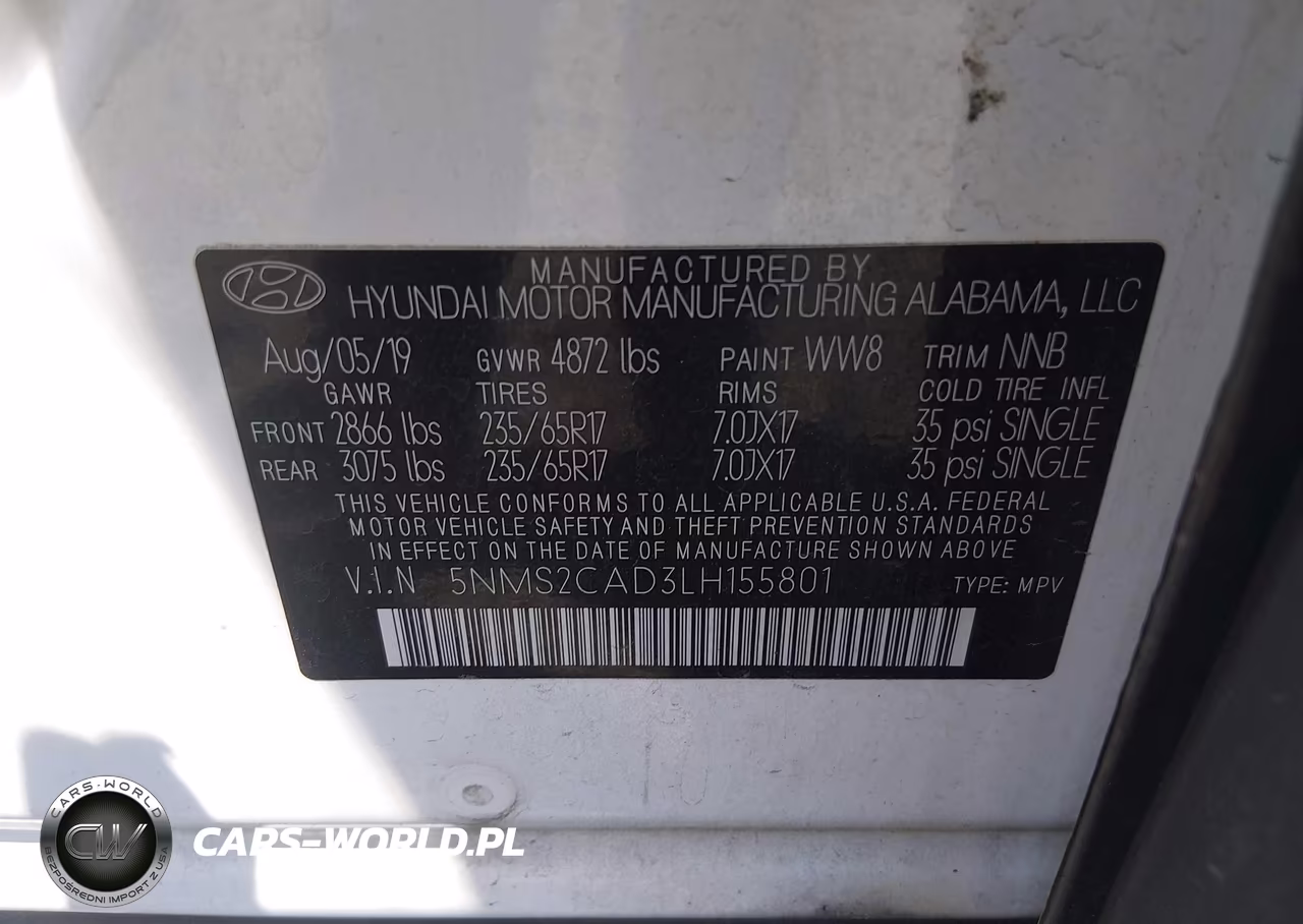 2020 Hyundai Santa Fe Se VIN:5NMS2CAD3LH155801 - 9