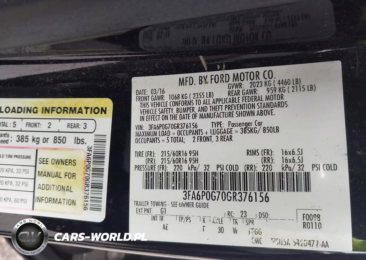 2016 Ford Fusion S VIN:3FA6P0G70GR376156 - 9