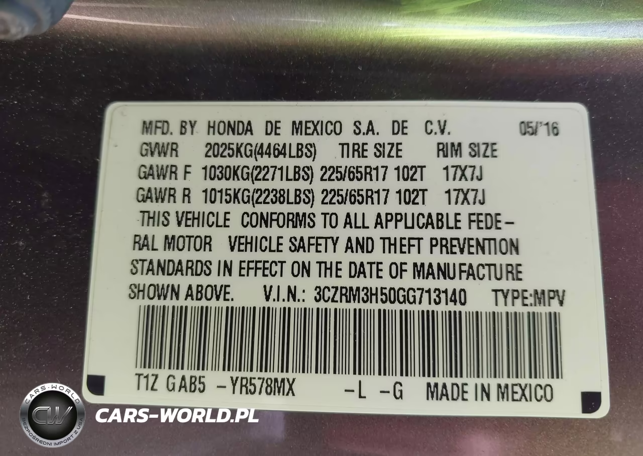 2016 Honda Cr-V Ex VIN:3CZRM3H50GG713140 - 9