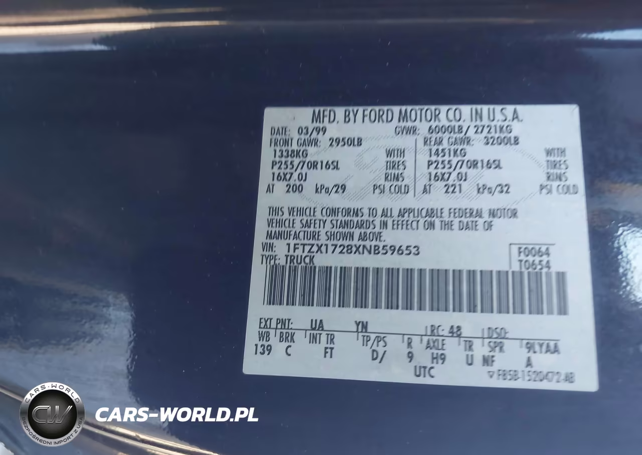 1999 Ford F-150 Work Series-Xl-Xlt VIN:1FTZX1728XNB59653 - 9