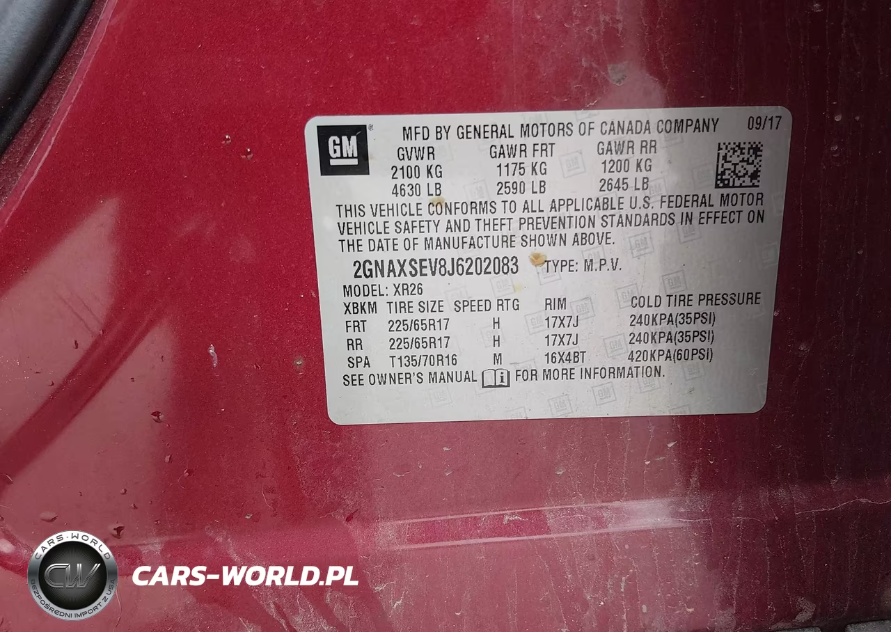 2018 Chevrolet Equinox Lt VIN:2GNAXSEV8J6202083 - 9