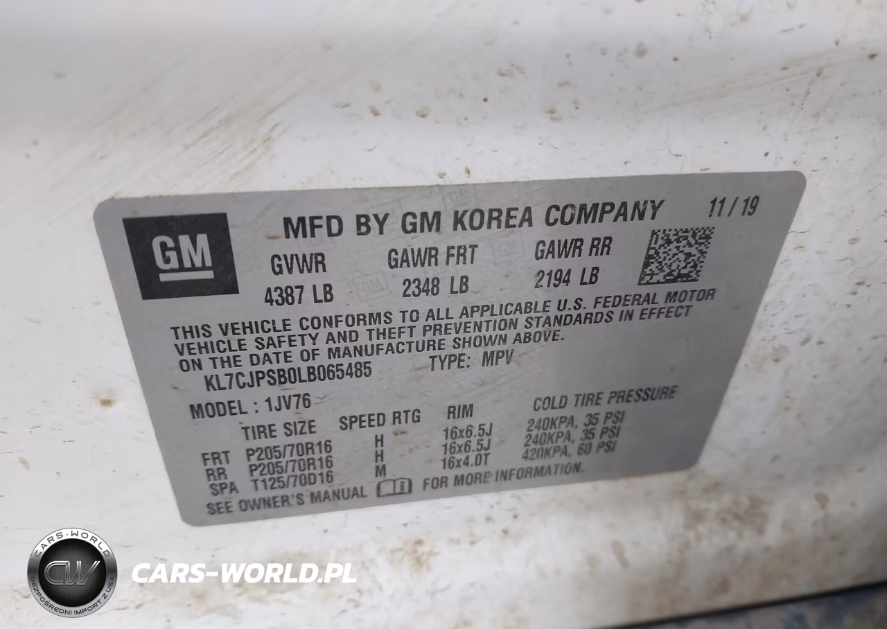 2020 Chevrolet Trax Awd Lt VIN:KL7CJPSB0LB065485 - 9
