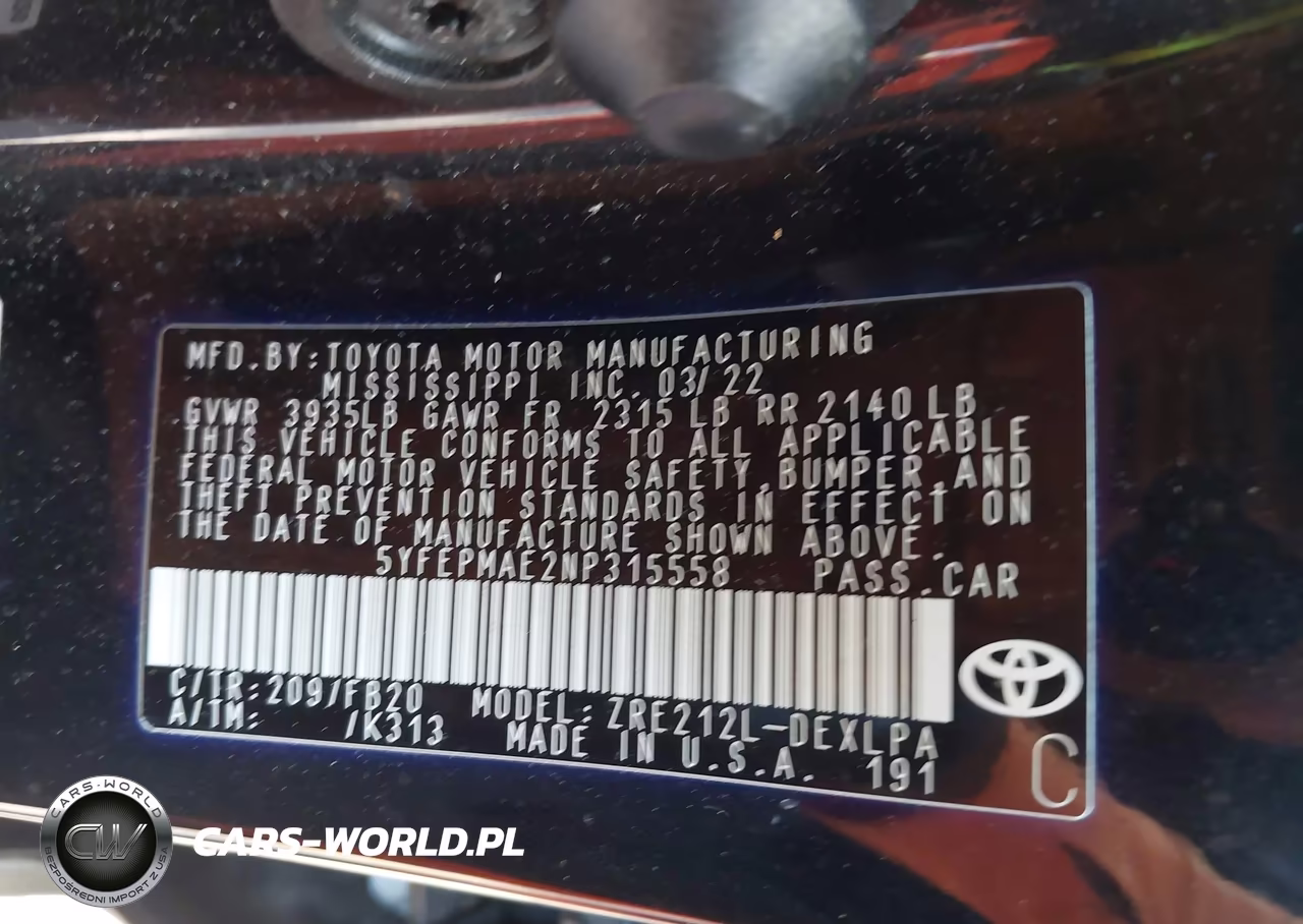 2022 Toyota Corolla Le VIN:5YFEPMAE2NP315558 - 9