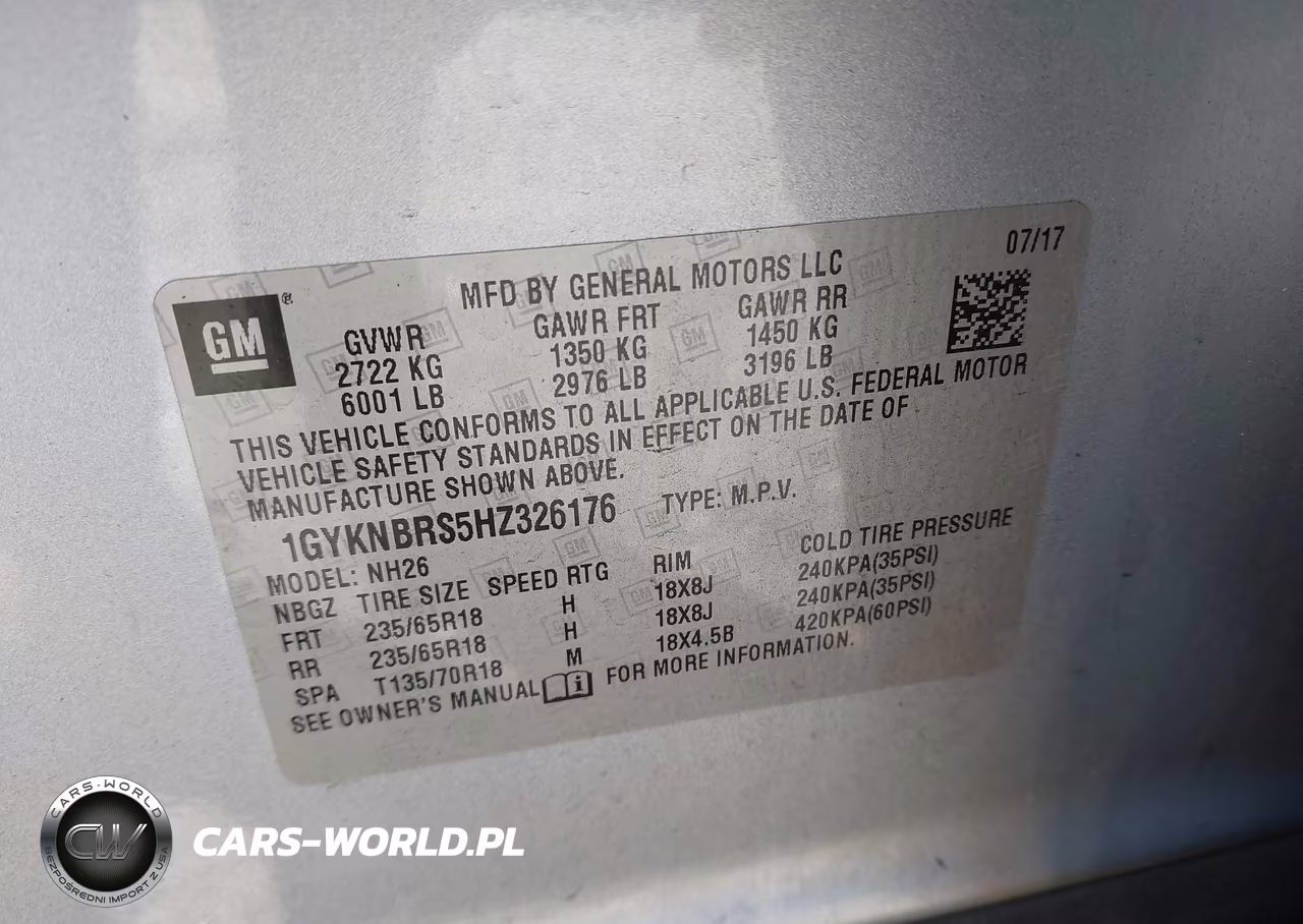 2017 Cadillac Xt5 Luxury VIN:1GYKNBRS5HZ326176 - 9