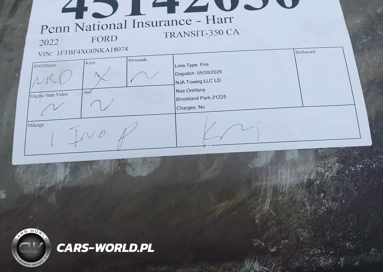 2022 Ford Transit-350 Cargo Van VIN:1FTBF4XG0NKA18074 - 12