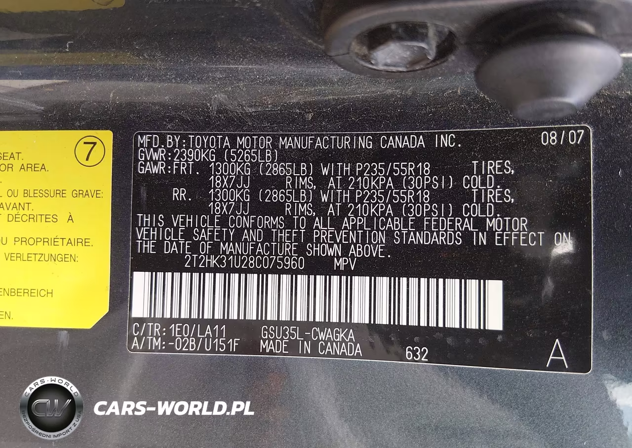 2008 Lexus Rx 350 VIN:2T2HK31U28C075960 - 9