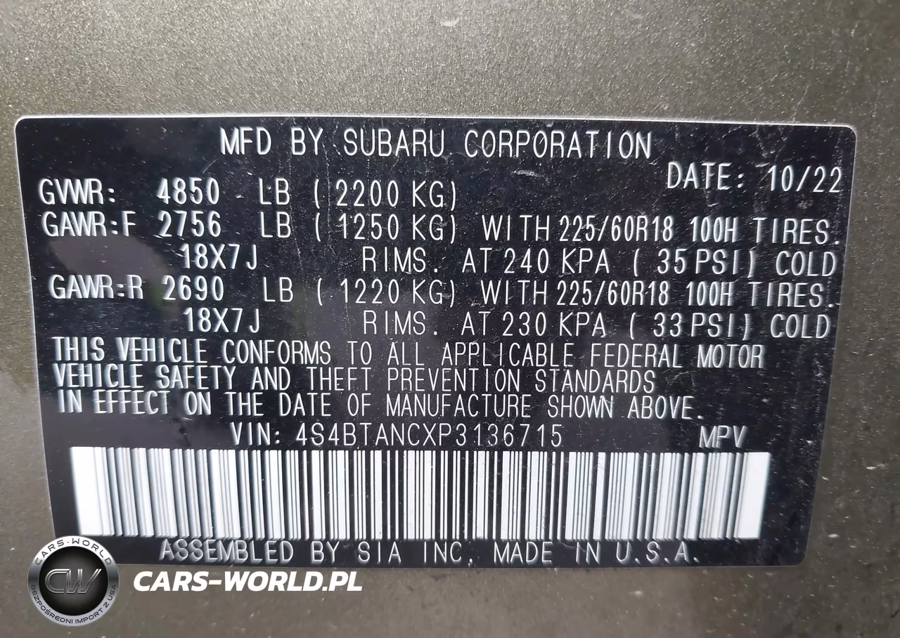 2023 Subaru Outback Limited VIN:4S4BTANCXP3136715 - 9