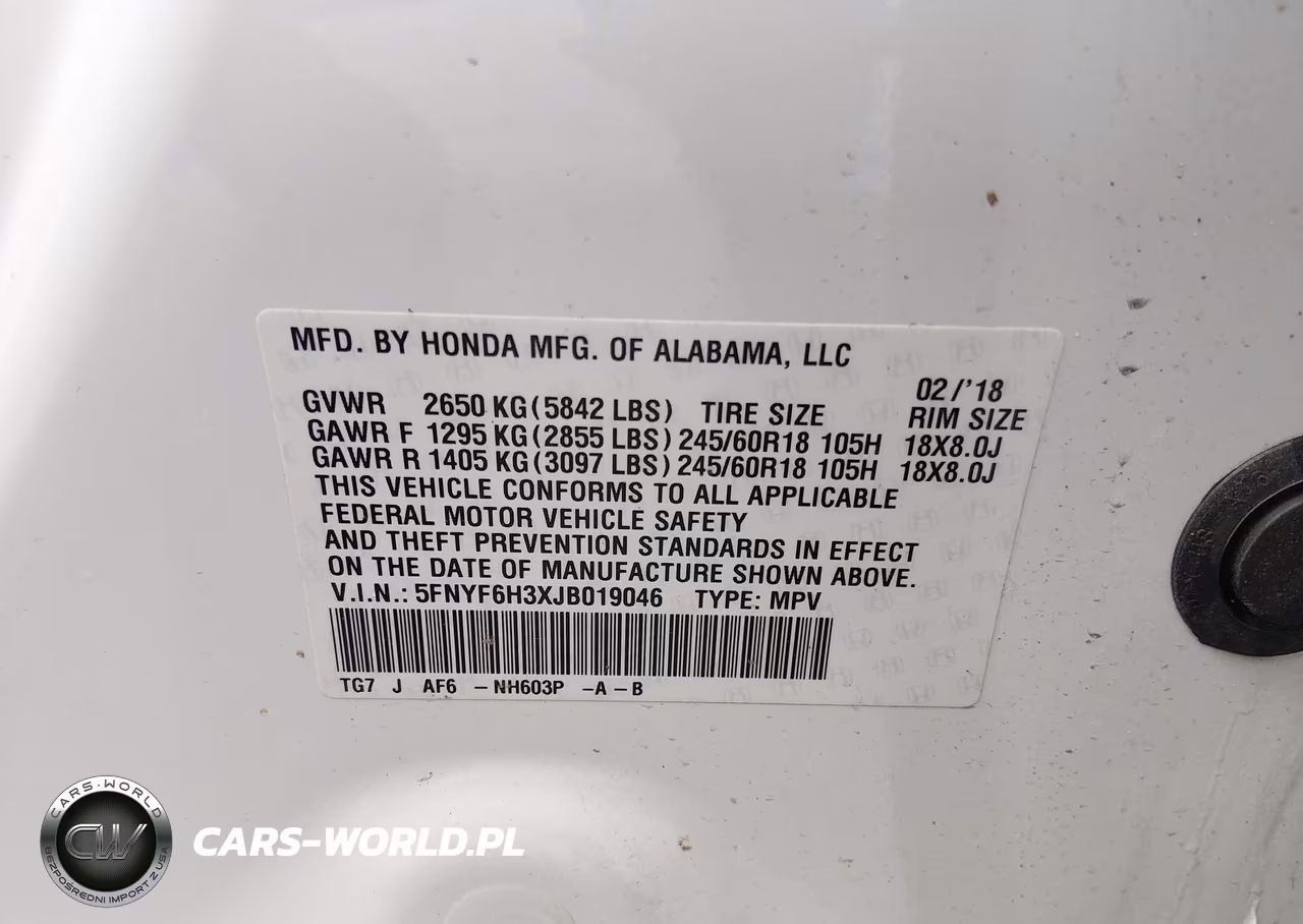 2018 Honda Pilot Ex VIN:5FNYF6H3XJB019046 - 9